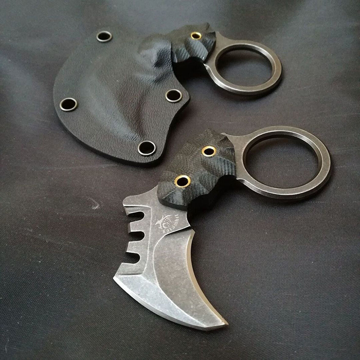 Outdoor Survival Claw Mini Küçük Outdoor Taktik Bıçak Bear Sabit Bıçak Kılıflı