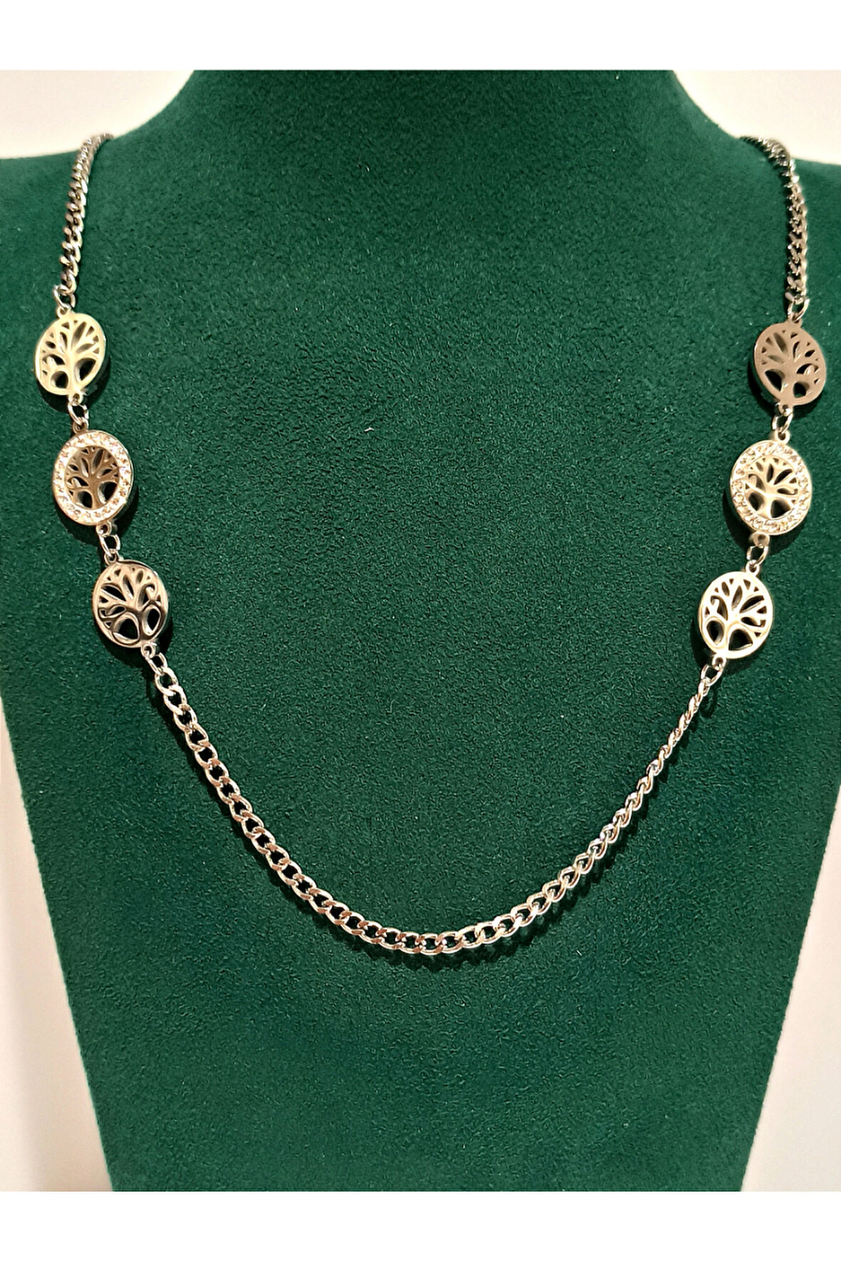 Monalisa Home Gümüş  Renk Lüks Figürlü Gösterişli Kolye