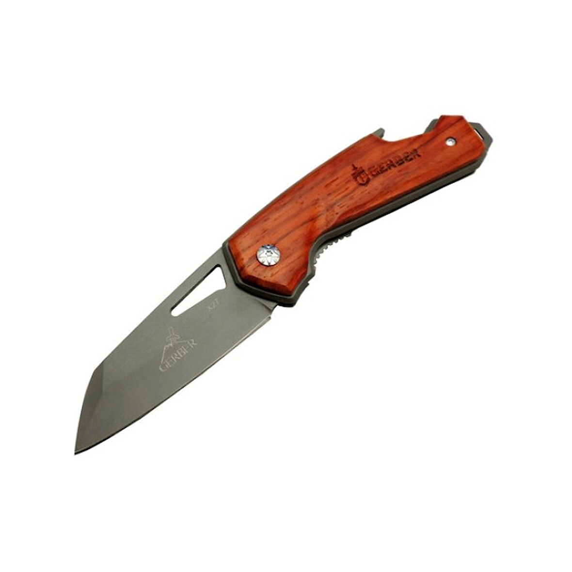 Kişiye Özel X27 Gerber Serisi Ahşap Tanto Kamp Outdoor Çakı Bıçak