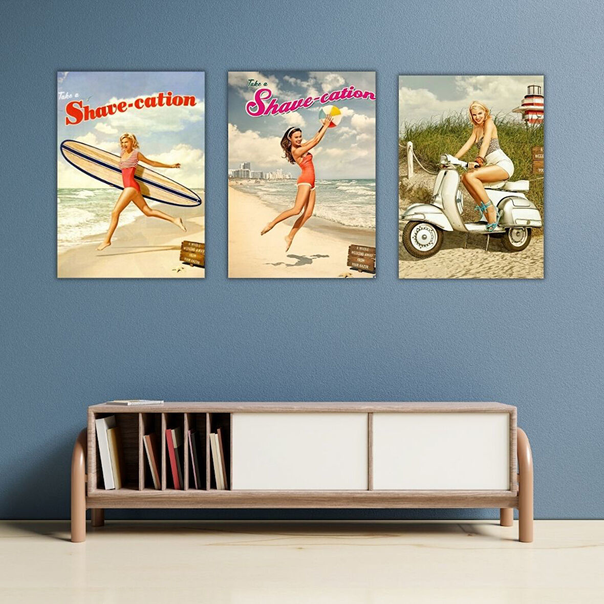 Avrupa Güzelleri Tasarımlı Retro 20 x 28 cm Mdf Duvar Dekorasyon Posteri