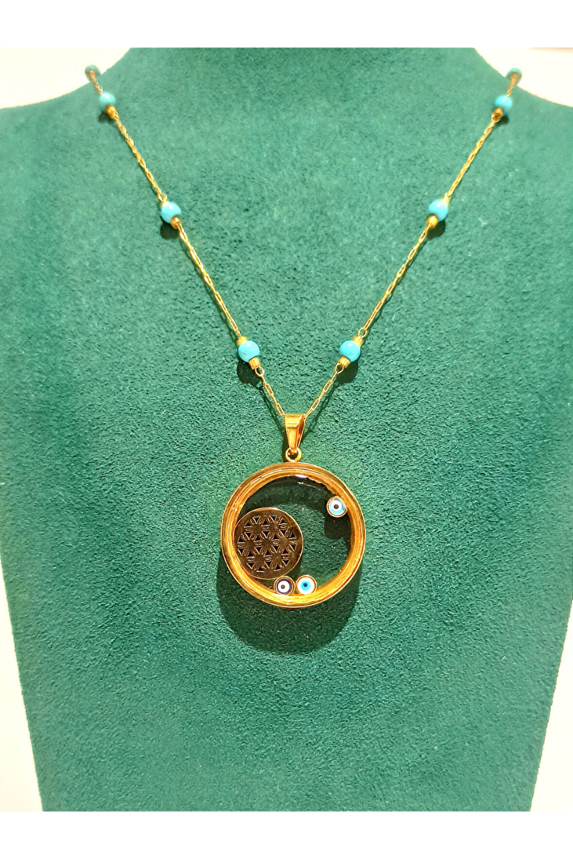 Monalisa Home Gold  Renk Lüks Figürlü Gösterişli Kolye