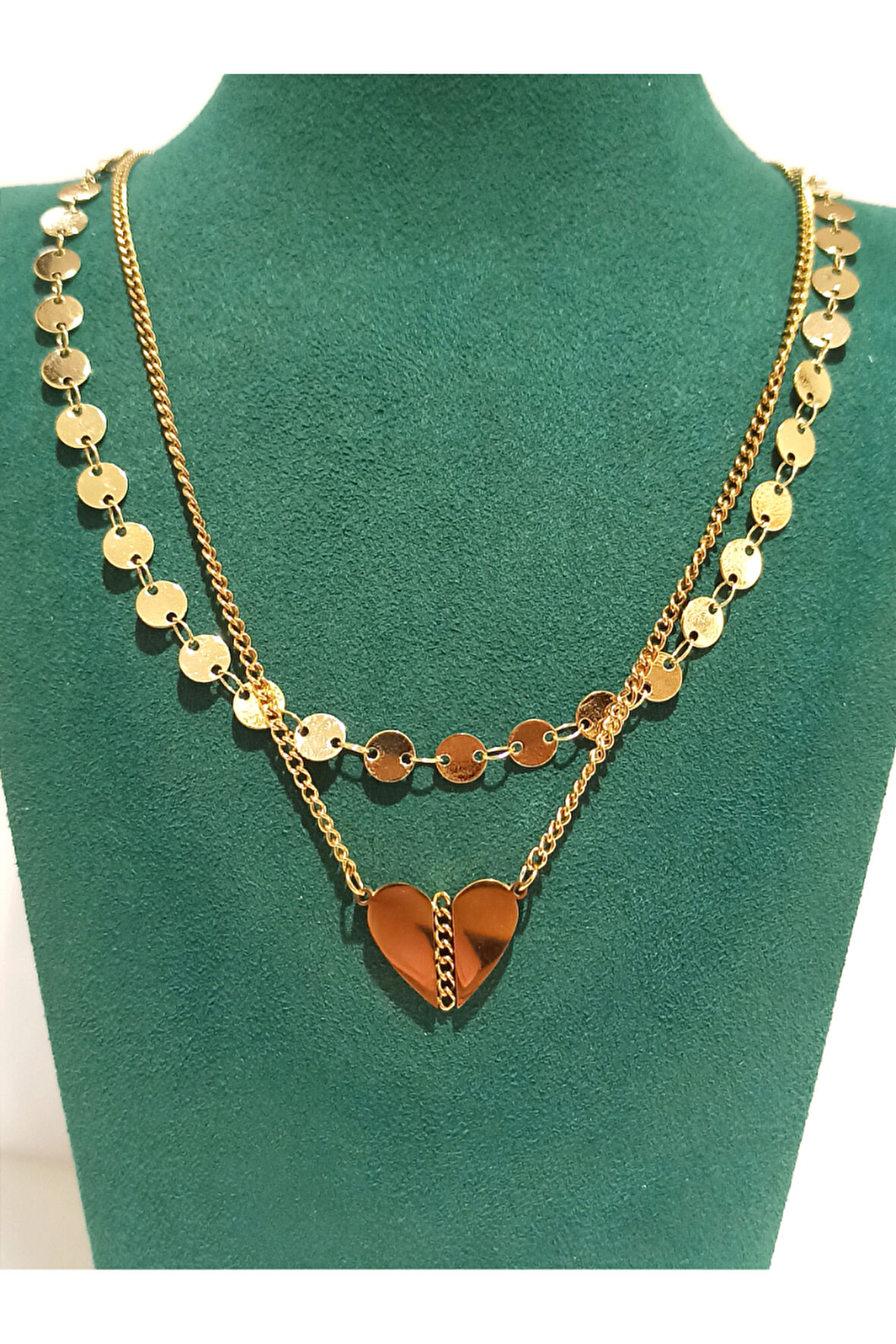 Monalisa Home Gold  Renk Lüks Figürlü Gösterişli Kolye