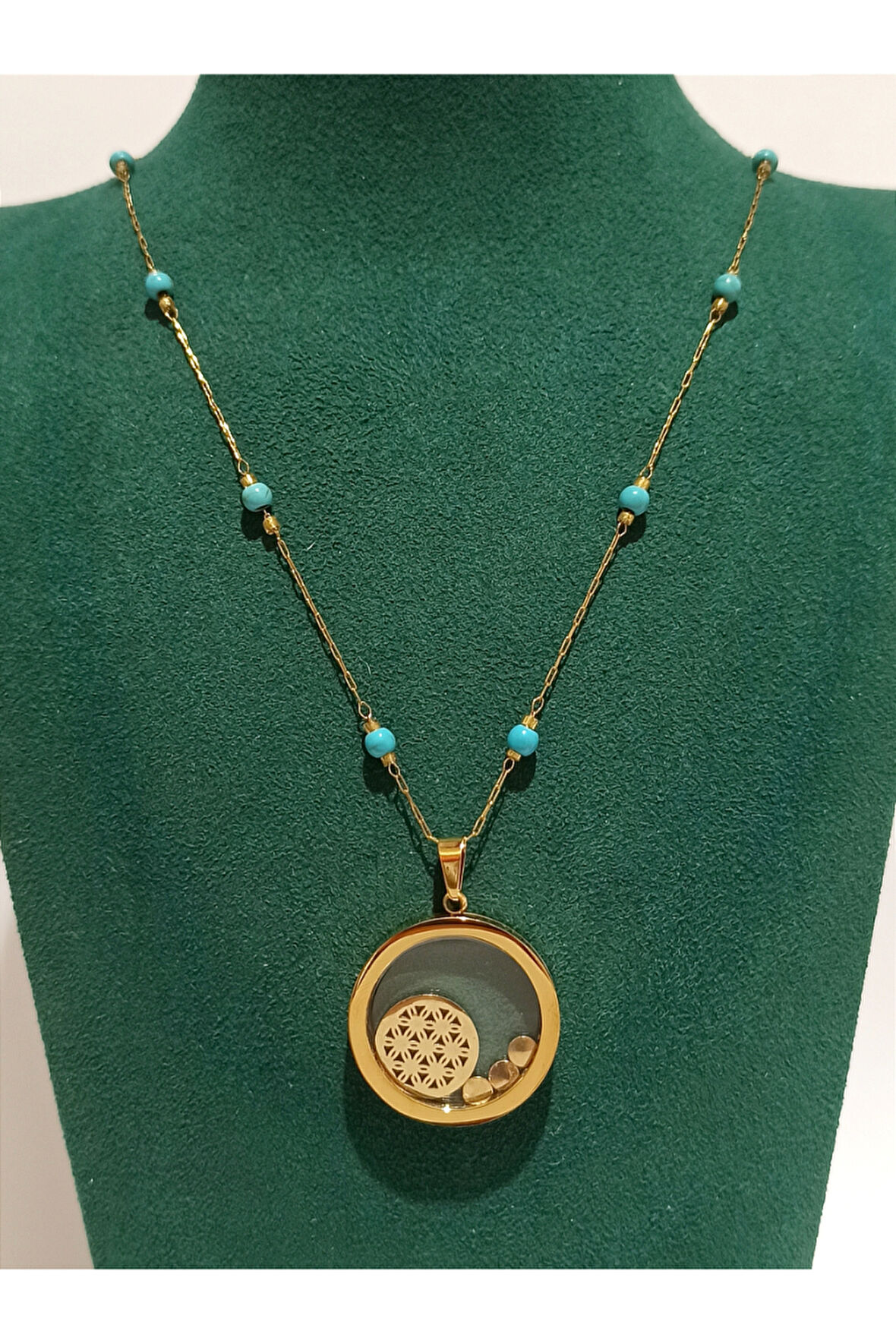 Monalisa Home Gold Renk Lüks Figürlü Gösterişli Kolye