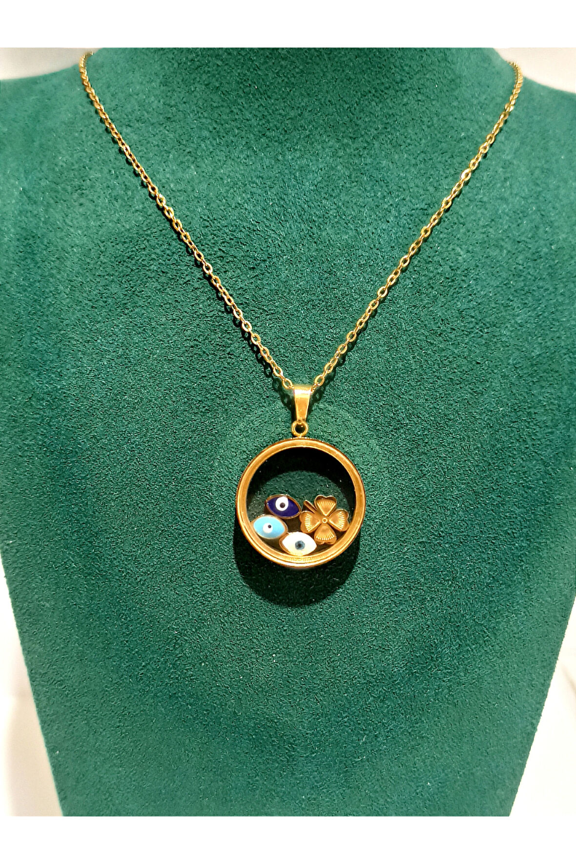 Monalisa Home Gold Renk Lüks Figürlü Gösterişli Kolye