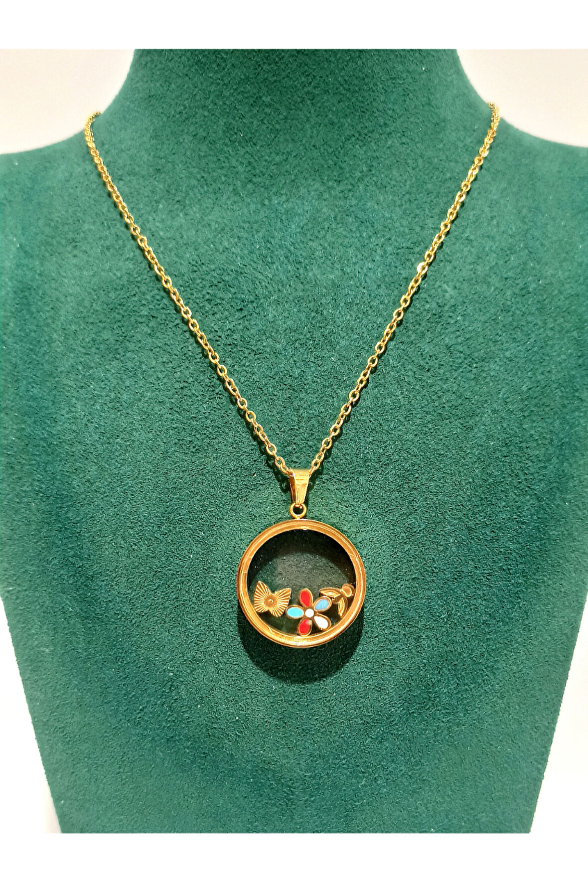 Monalisa Home Gold Renk Lüks Figürlü Gösterişli Kolye