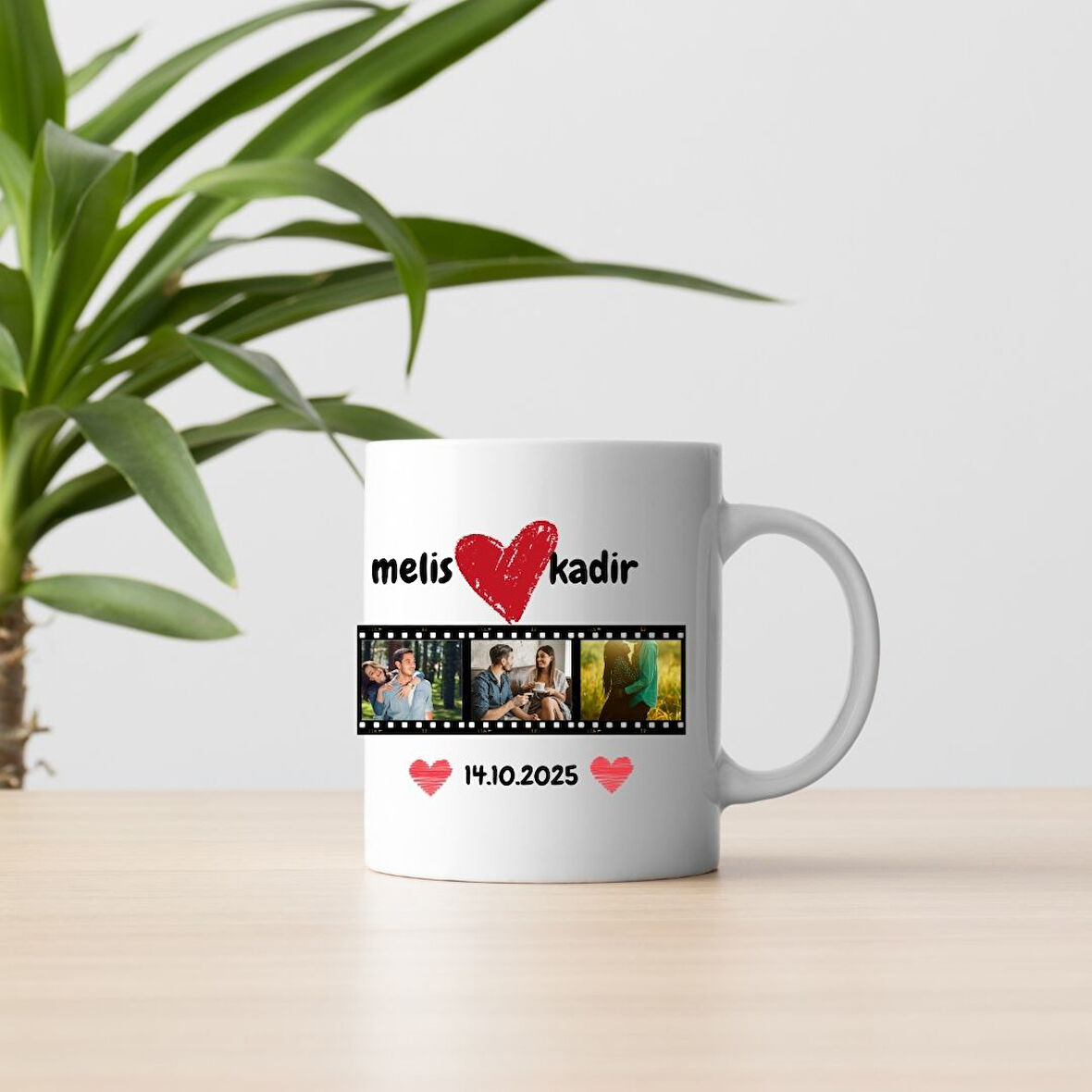 Film Şeridi Tasarımlı Kişiye Özel Fotoğraflı Kupa Bardak – Sevgililere Özel Hediyelik