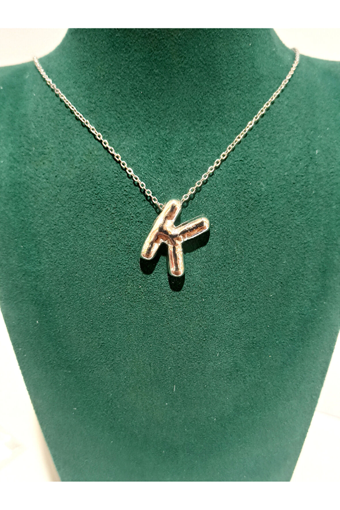 Monalisa Home Gümüş Renk Lüks Figürlü Gösterişli Harf Kolye