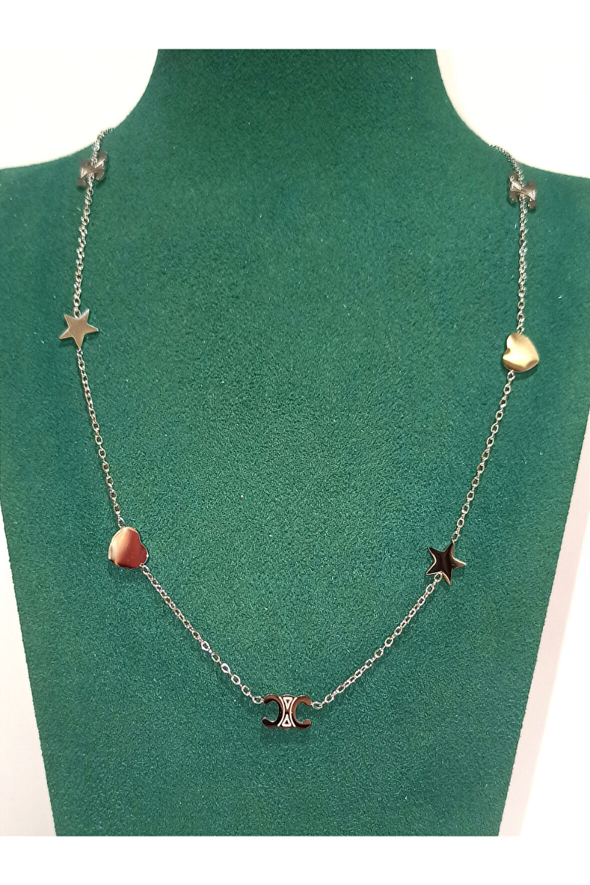 Monalisa Home Gümüş Renk Lüks Figürlü Gösterişli Harf Kolye