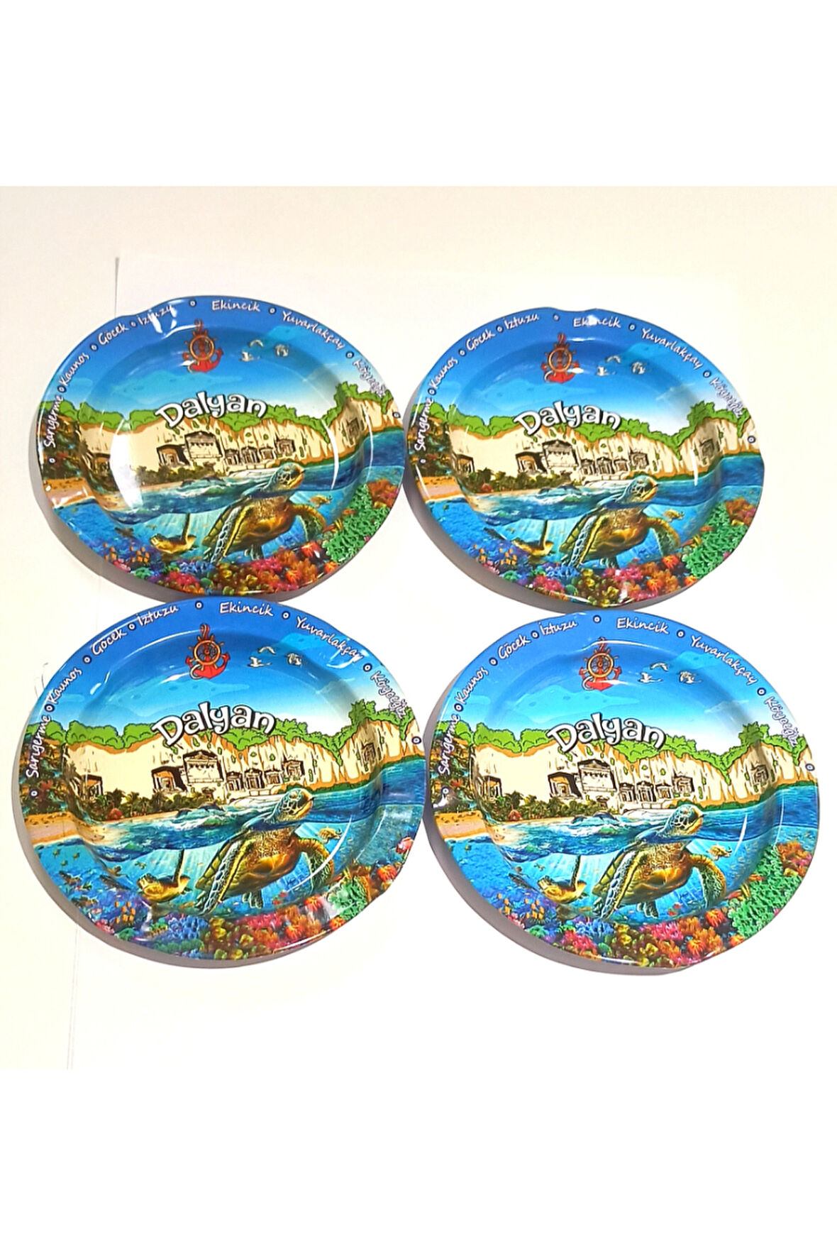 Monalisa Home 4 Adet Farklı Model Desenli Renkli Kültürel Kül Tabağı