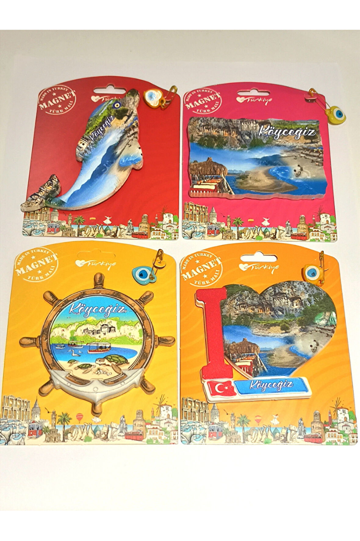 Monalisa Home 4 Adet Farklı Model Desenli Renkli Kültürel Mıknatıslı Magnet