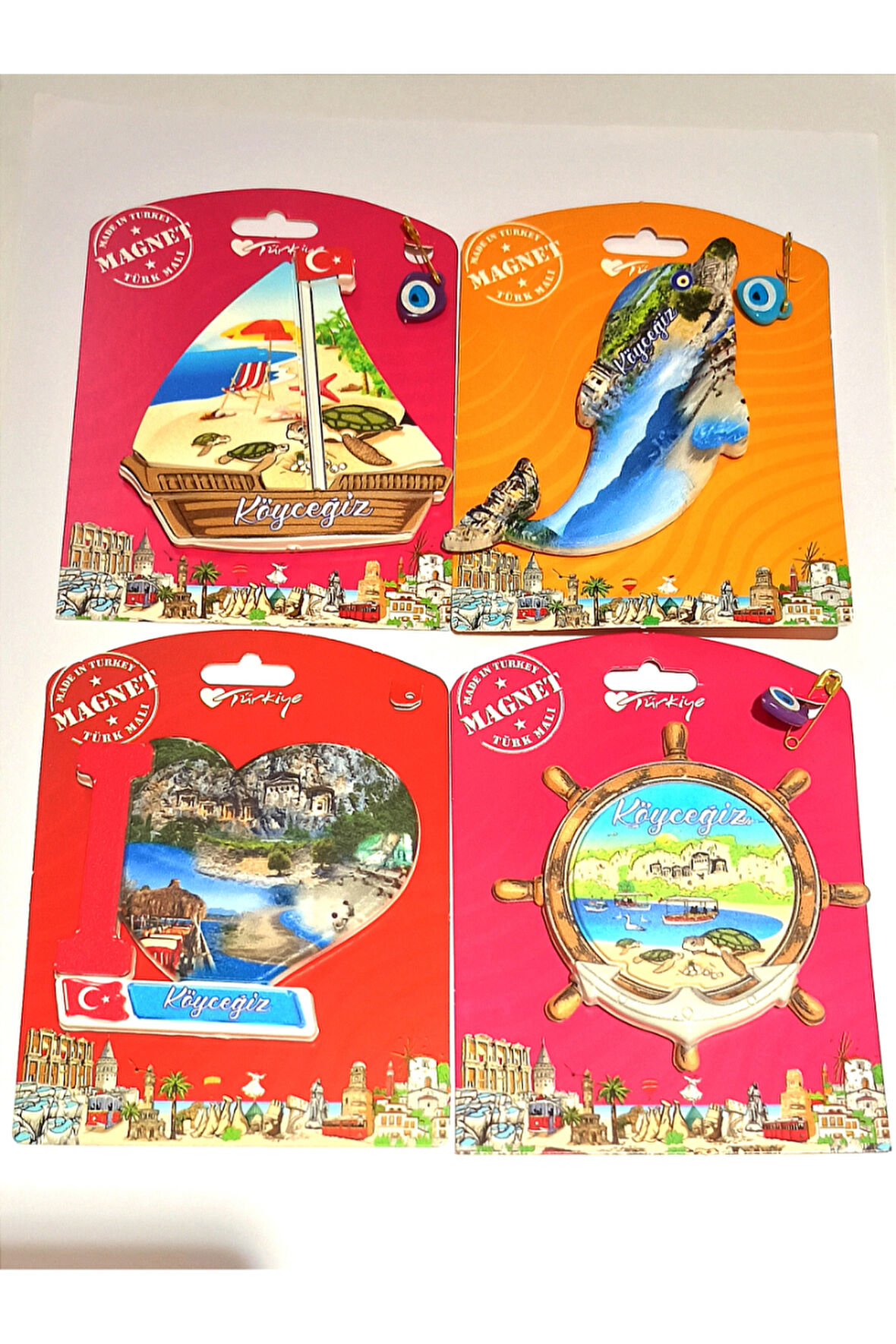 Monalisa Home 4 Adet Farklı Model Desenli Renkli Kültürel Mıknatıslı Magnet