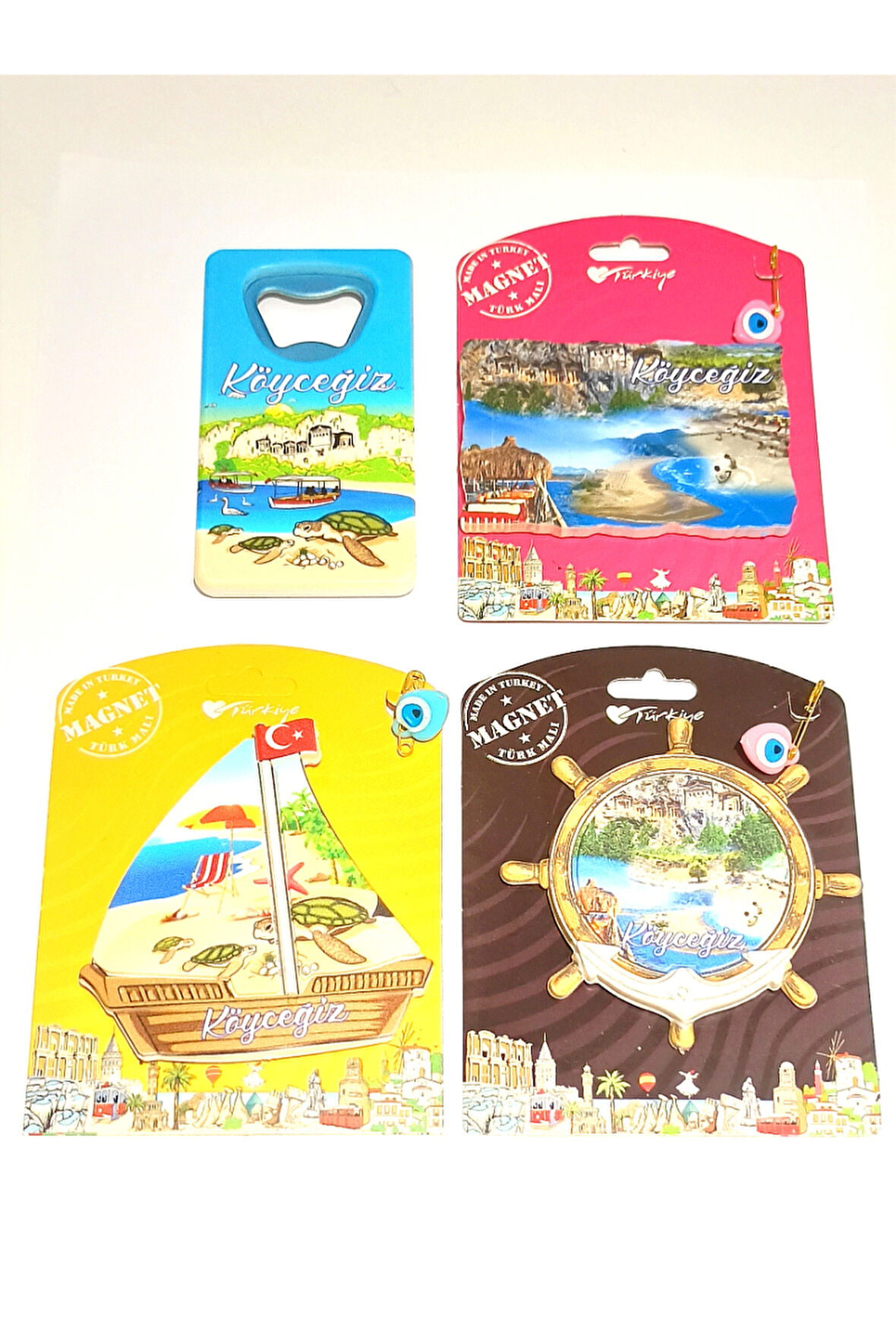 Monalisa Home 4 Adet Farklı Model Desenli Renkli Kültürel Mıknatıslı Magnet