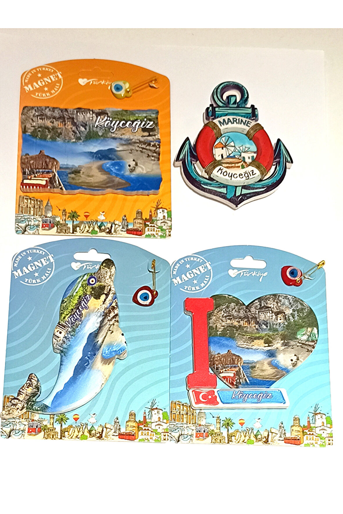 Monalisa Home 4 Adet Farklı Model Desenli Renkli Kültürel Mıknatıslı Magnet