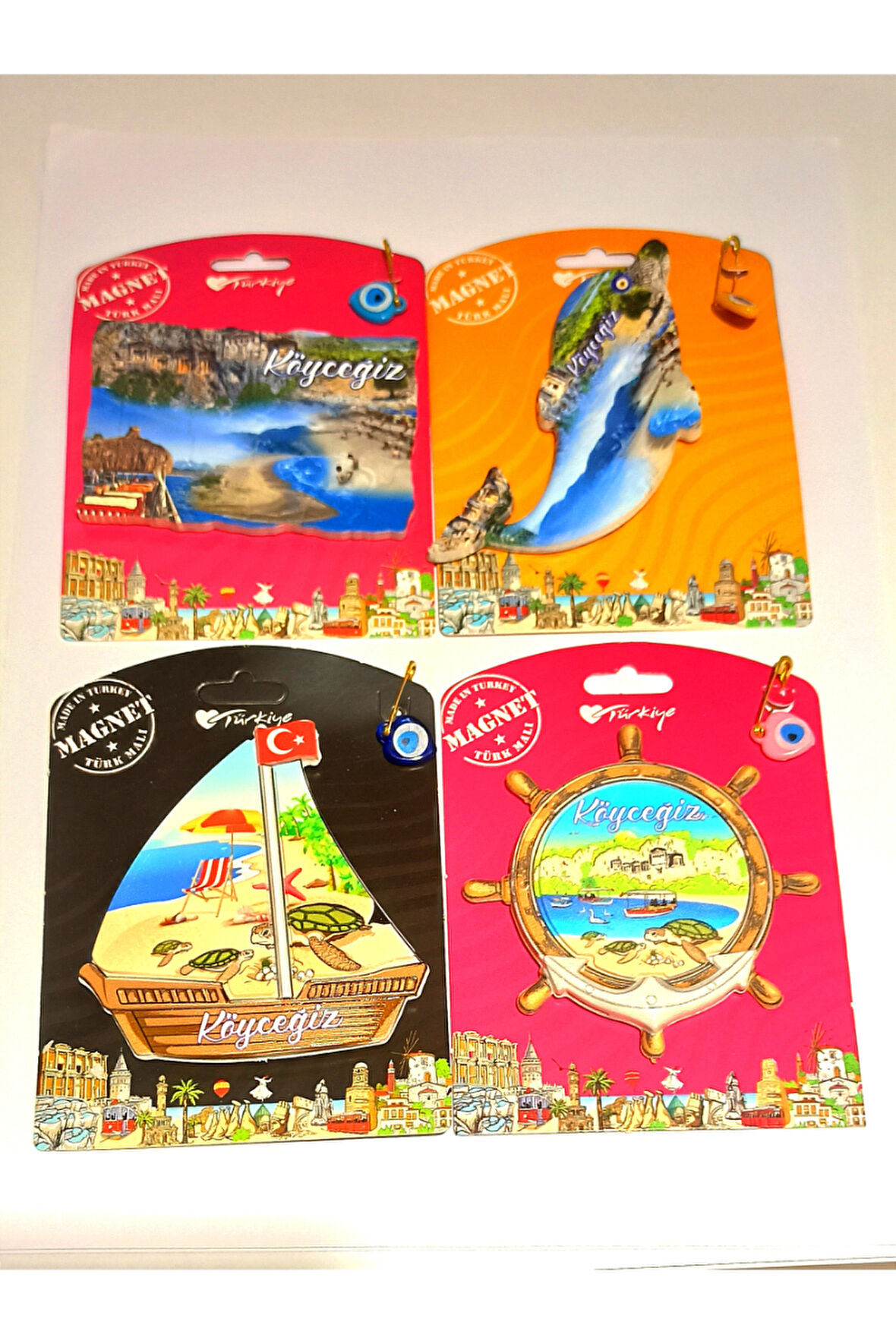 Monalisa Home 4 Adet Farklı Model Desenli Renkli Kültürel Mıknatıslı Magnet