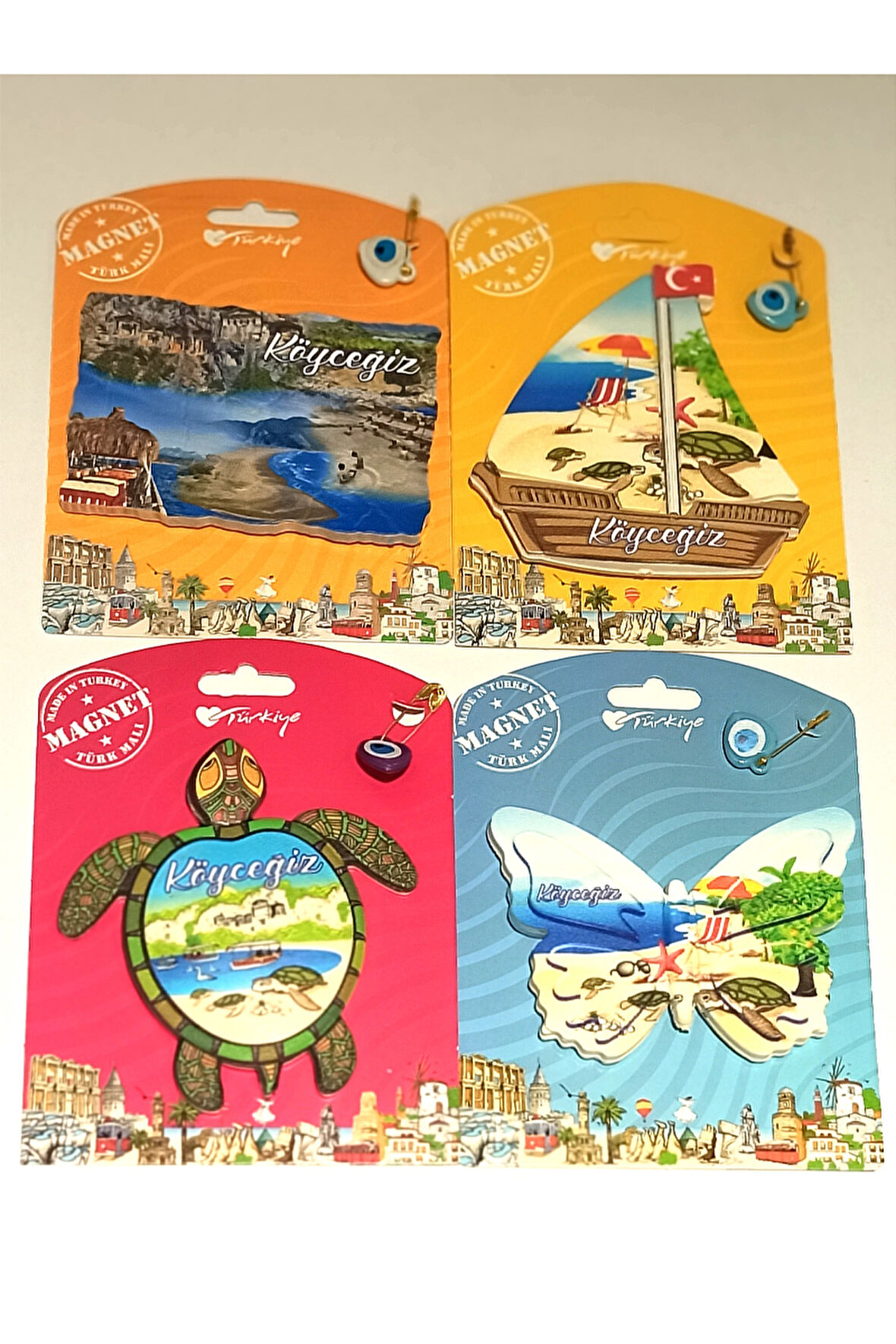 Monalisa Home 4 Adet Farklı Model Desenli Renkli Kültürel Mıknatıslı Magnet