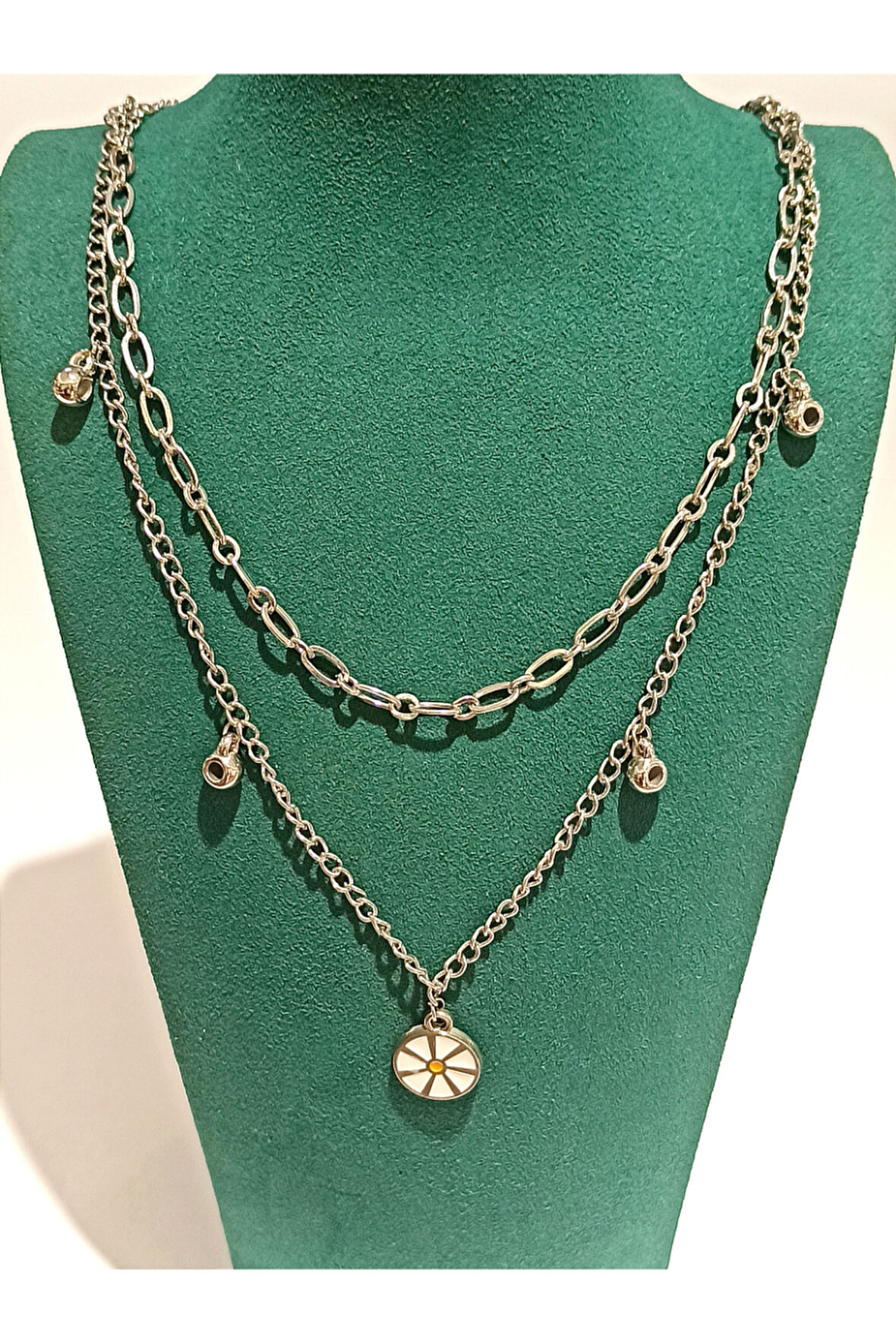 Monalisa Home Renkli Gümüş Renk Lüks Figürlü Gösterişli  Kolye