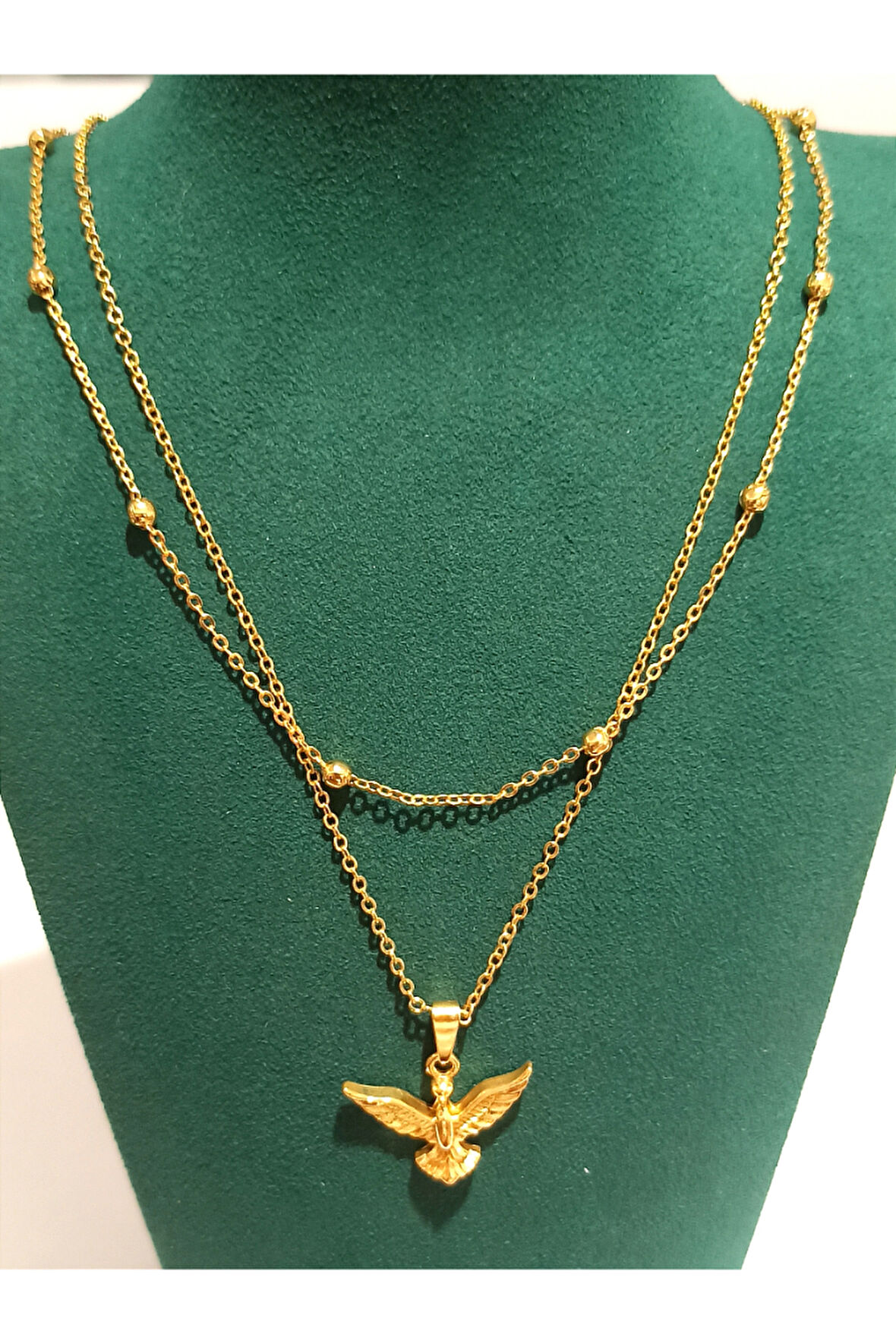 Monalisa Home Renkli Gold Renk Lüks Figürlü Gösterişli  Kolye