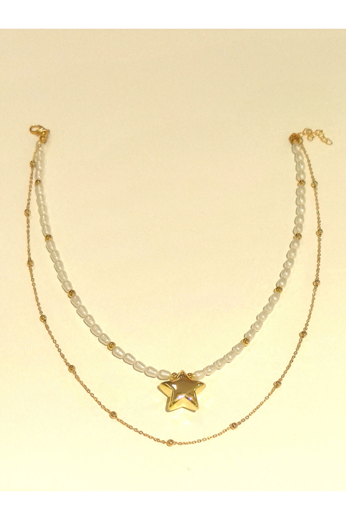 Monalisa Home Renkli Gold Renk Lüks Figürlü Gösterişli İncili  Kolye