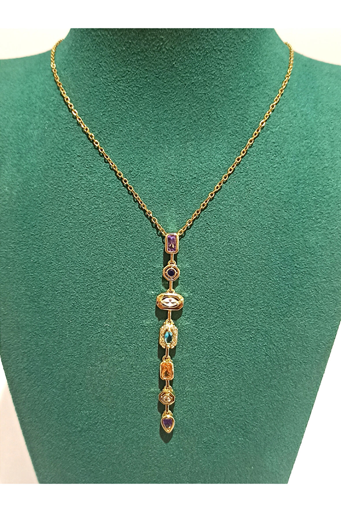 Monalisa Home Gold Renk Lüks Figürlü Gösterişli Y Kolye