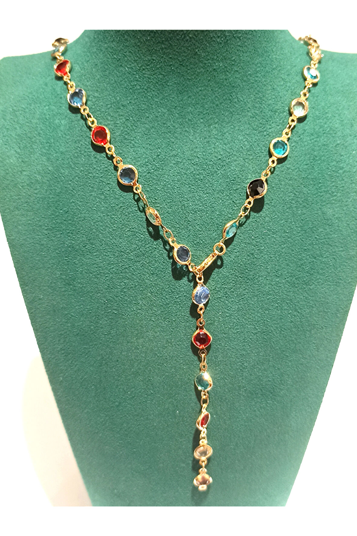 Monalisa Home  Lüks Figürlü Gösterişli Renkli Taşlı Y Kolye