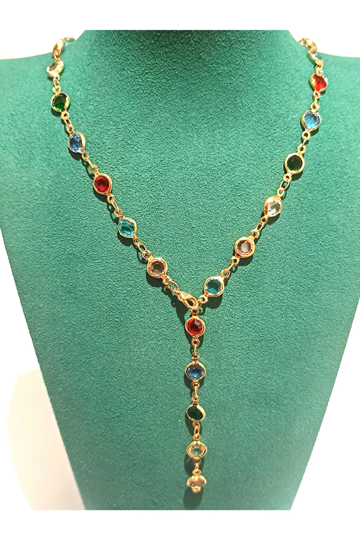 Monalisa Home  Lüks Figürlü Gösterişli Renkli Taşlı Y Kolye