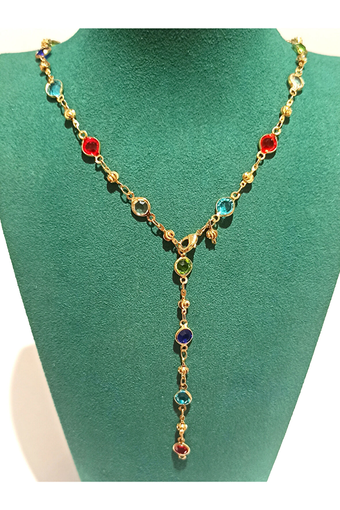 Monalisa Home  Lüks Figürlü Gösterişli Renkli Taşlı Y Kolye