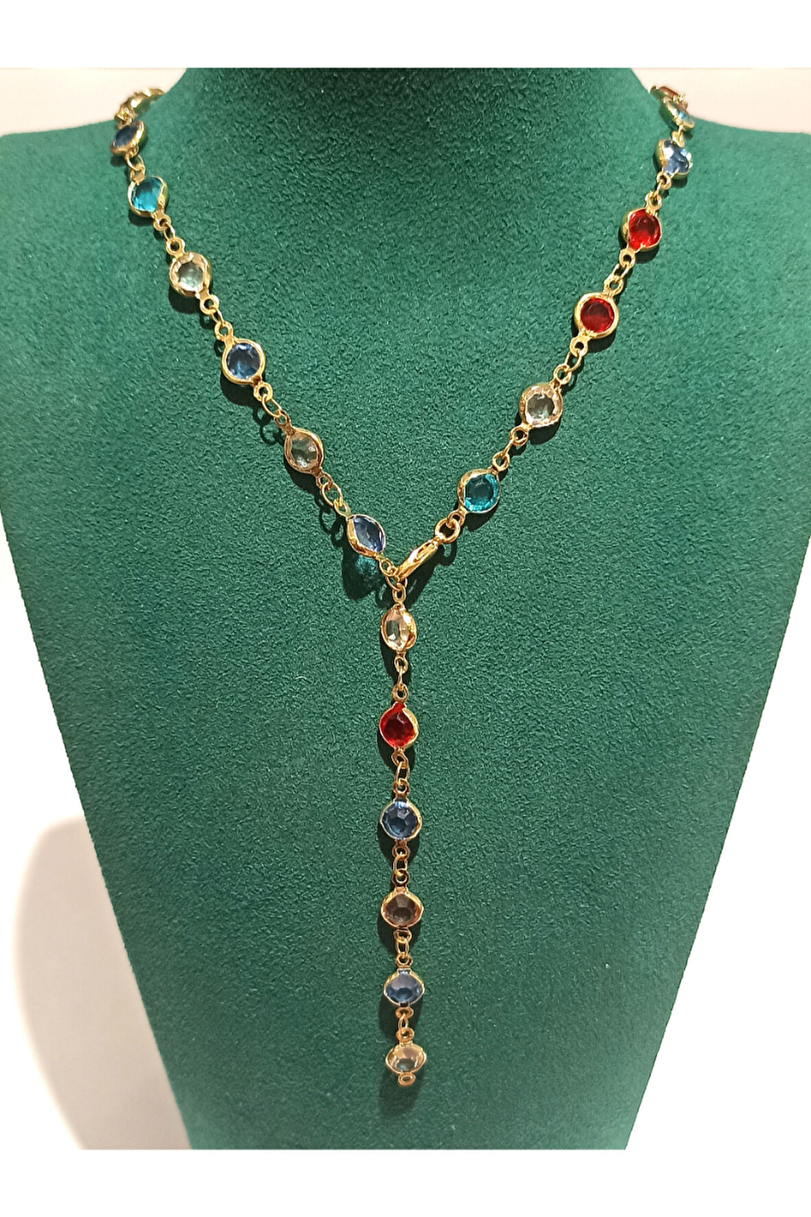 Monalisa Home  Lüks Figürlü Gösterişli Renkli Taşlı Y Kolye