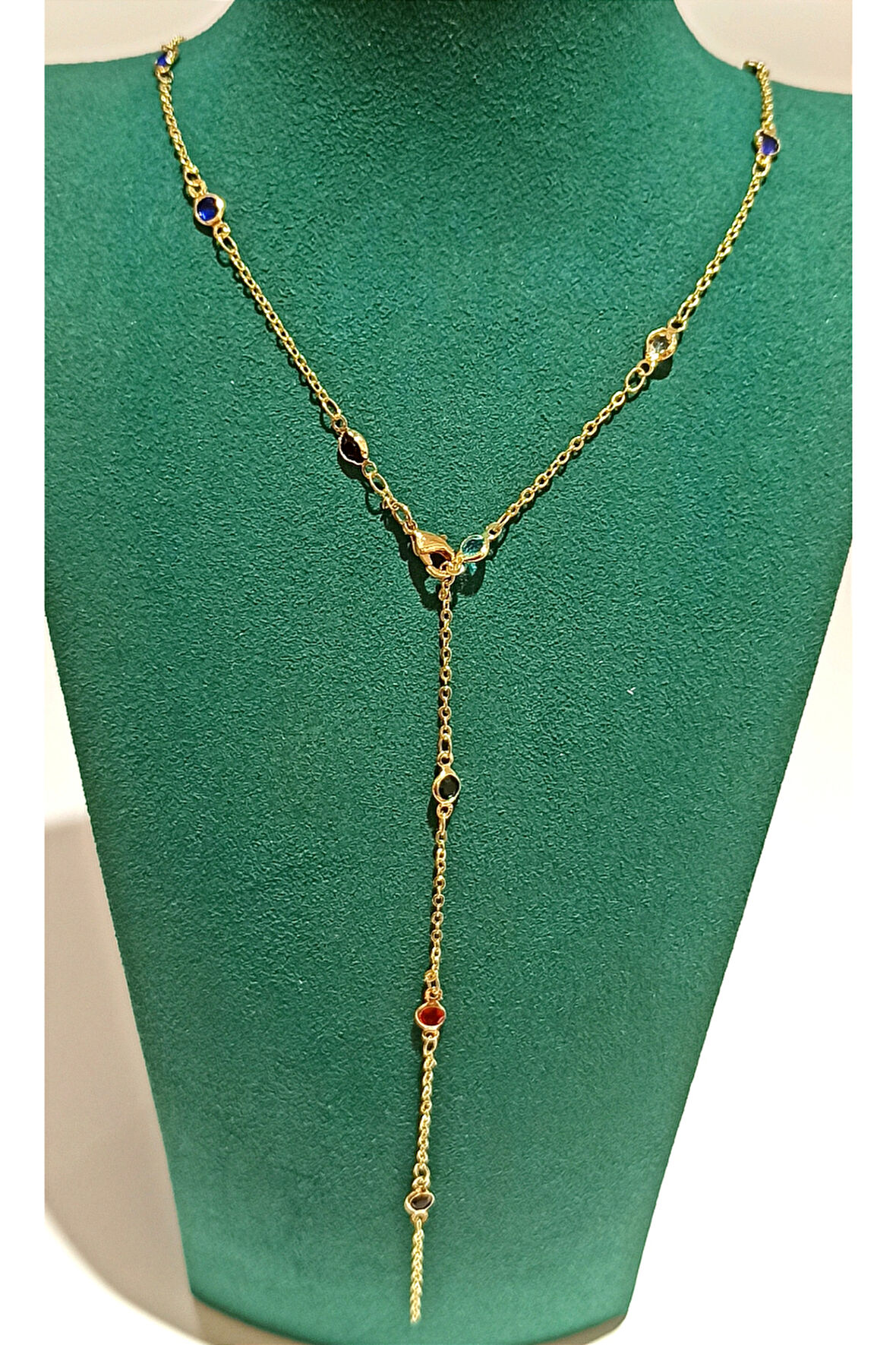 Monalisa Home  Lüks Figürlü Gösterişli Renkli Taşlı Y Kolye