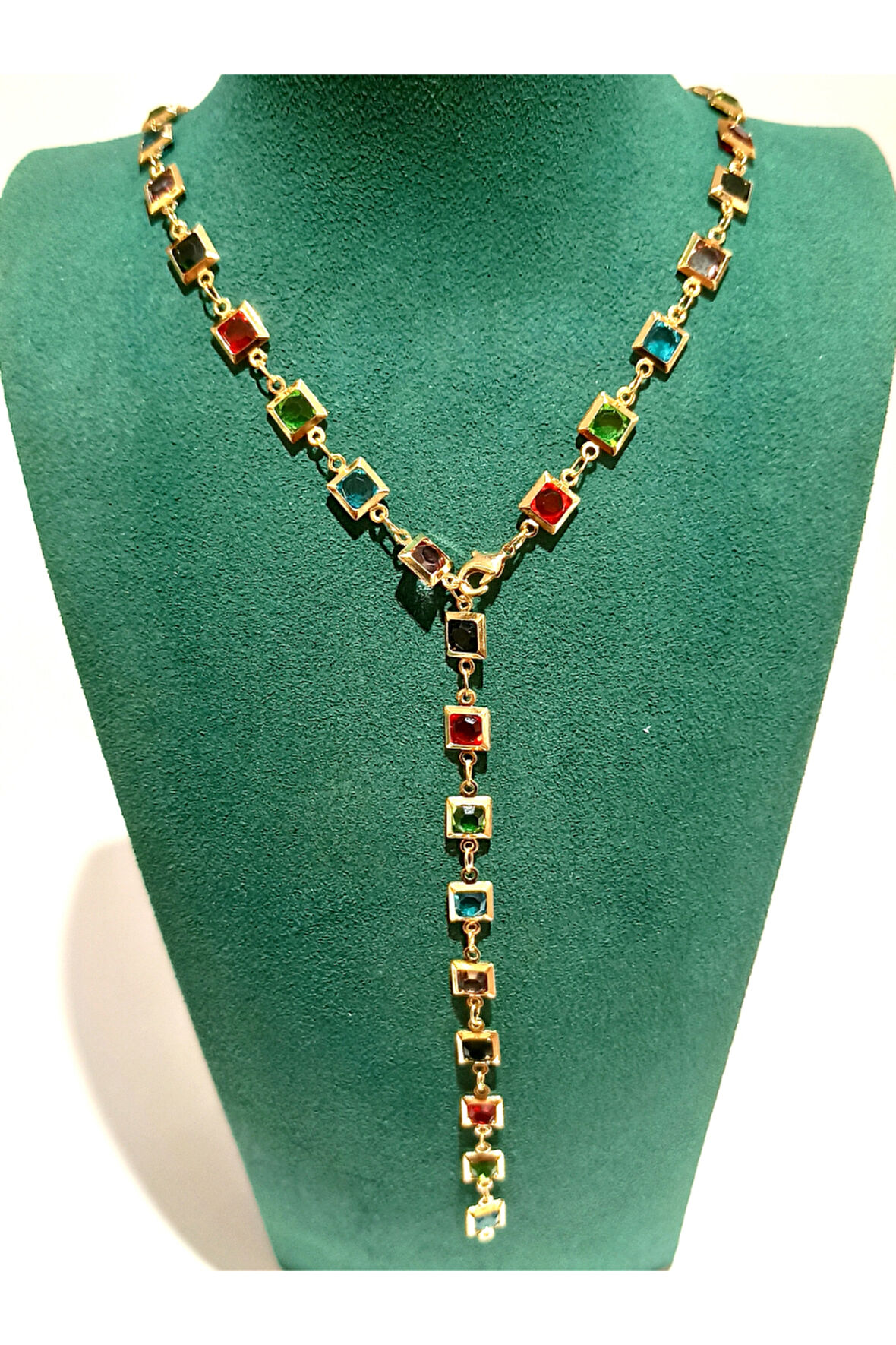 Monalisa Home  Lüks Figürlü Gösterişli Renkli Taşlı Y Kolye