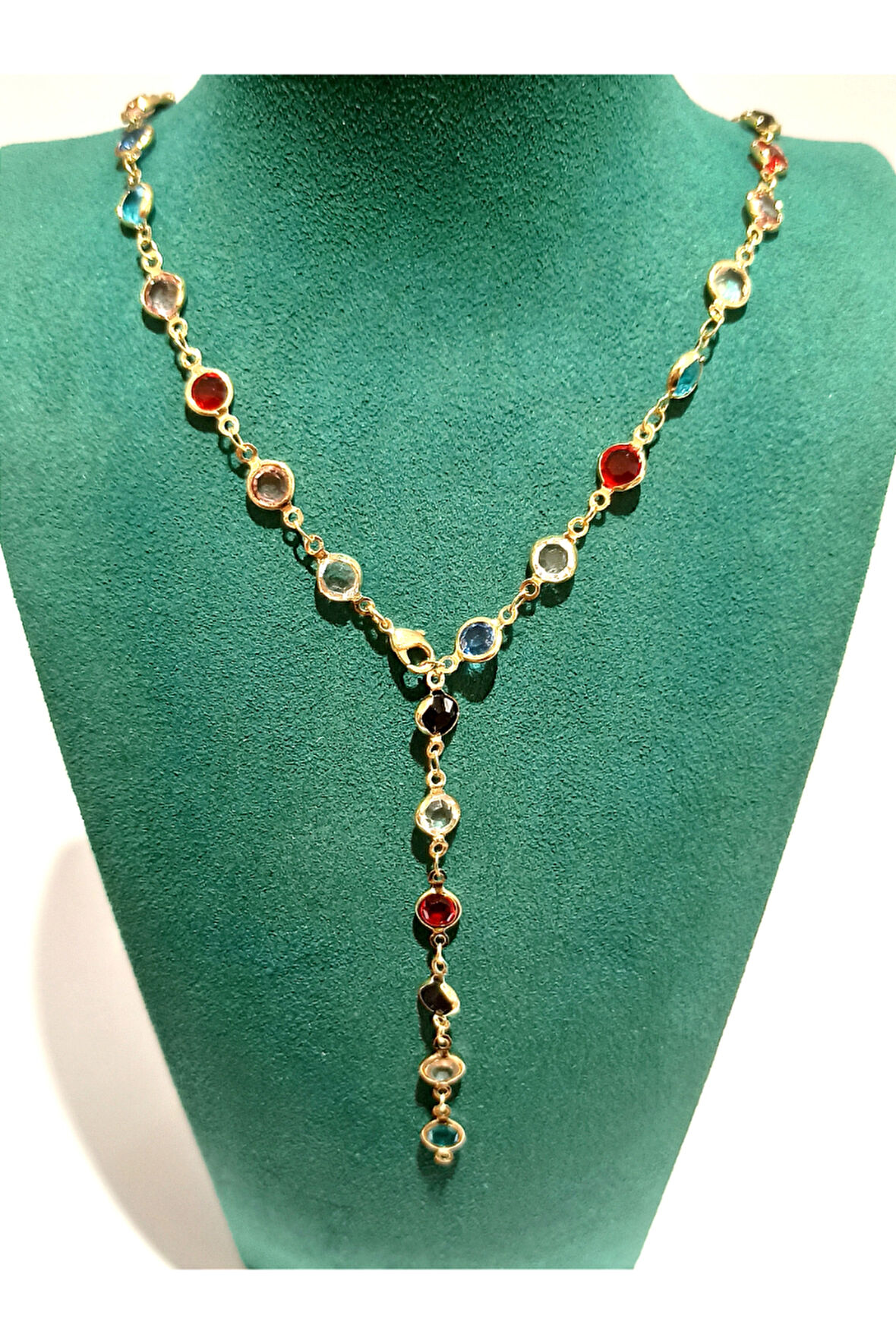 Monalisa Home  Lüks Figürlü Gösterişli Renkli Taşlı Y Kolye