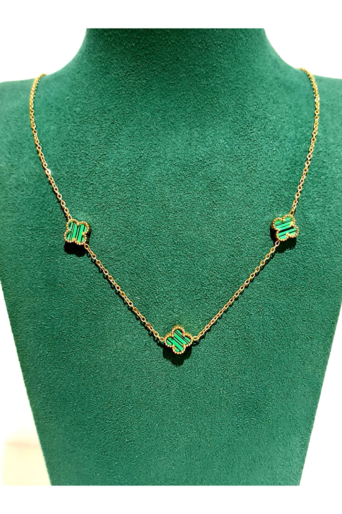 Monalisa Home Yeşil Renk Lüks Figürlü Gösterişli Yonca Kolye