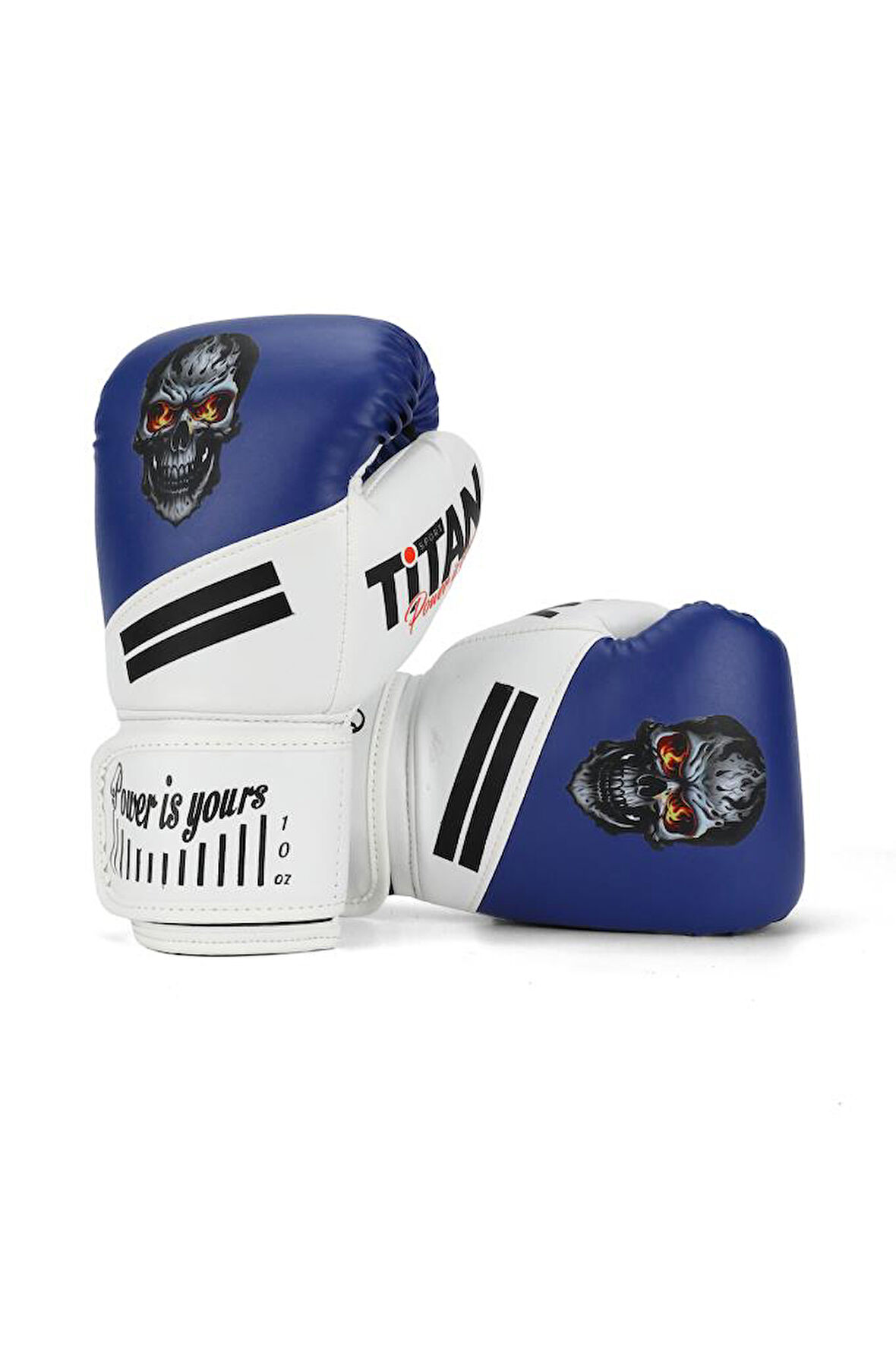 Titan Sport Mavi Beyaz Kurukafa Desenli Boks Eldiveni