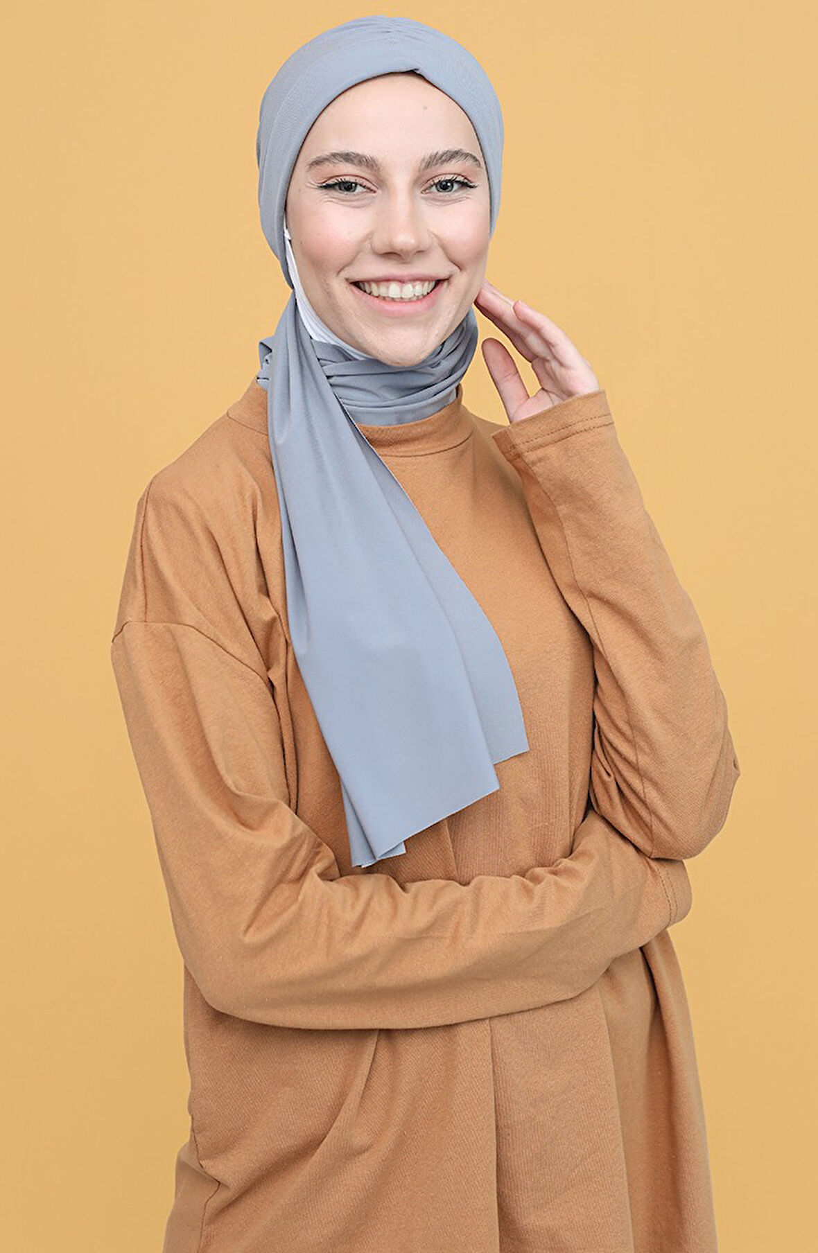 Monalisa Home Şık Büzgülü  Gri Renkli Bone