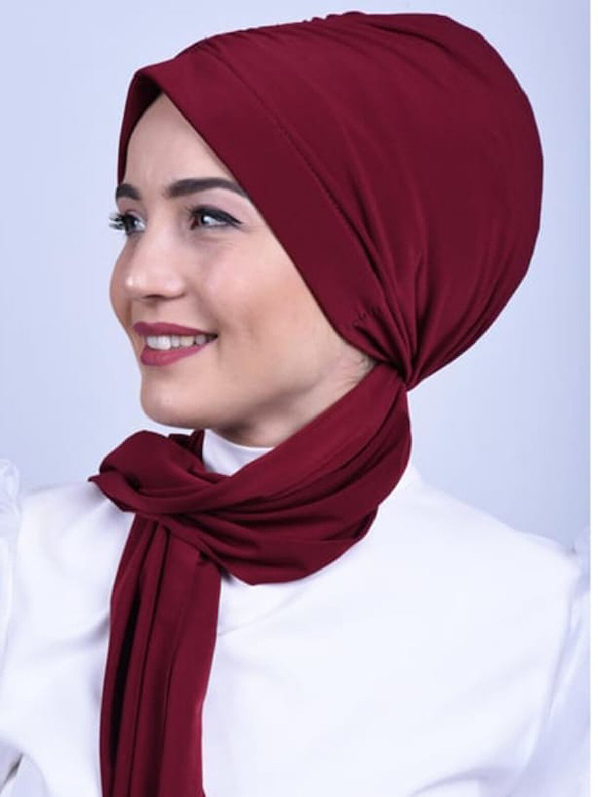 Monalisa Home Şık Büzgülü  Bordo Renkli Bone