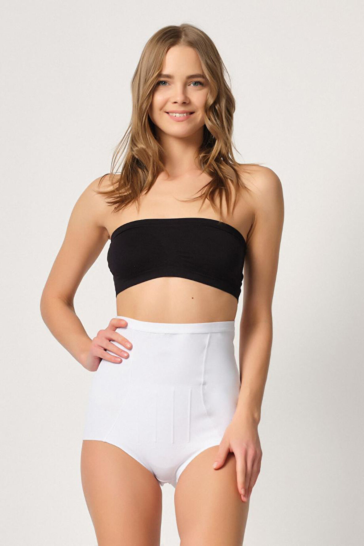 BEYAZ MI Emay 2931 Karın Balen Destekli Slip Lazer Korse