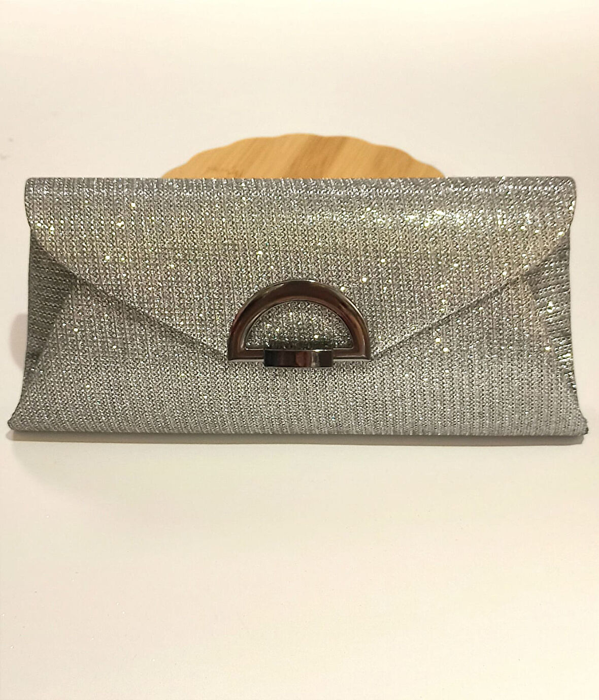 Monalisa Home Şık Abiye Gri Simli Çanta