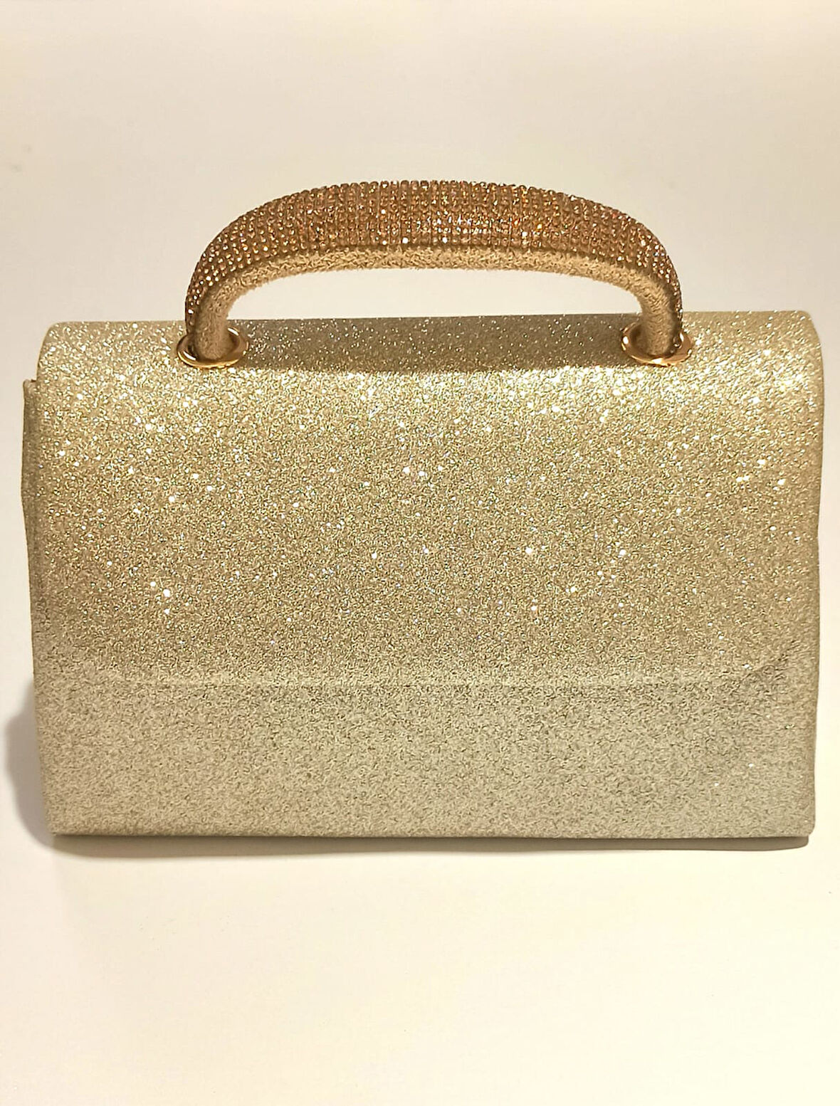 Monalisa Home Şık Abiye Sarı Yaldız Simli Çanta