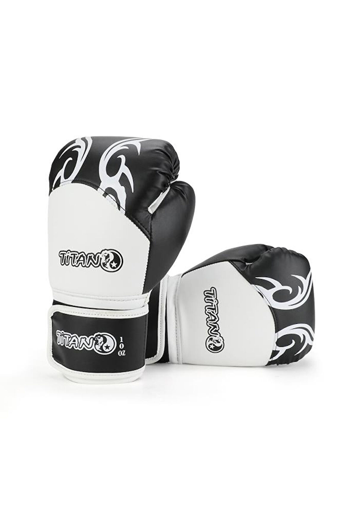 TİTAN SPORT SİYAH BEYAZ İŞLEMELİ MODEL-2 BOKS ELDİVENİ