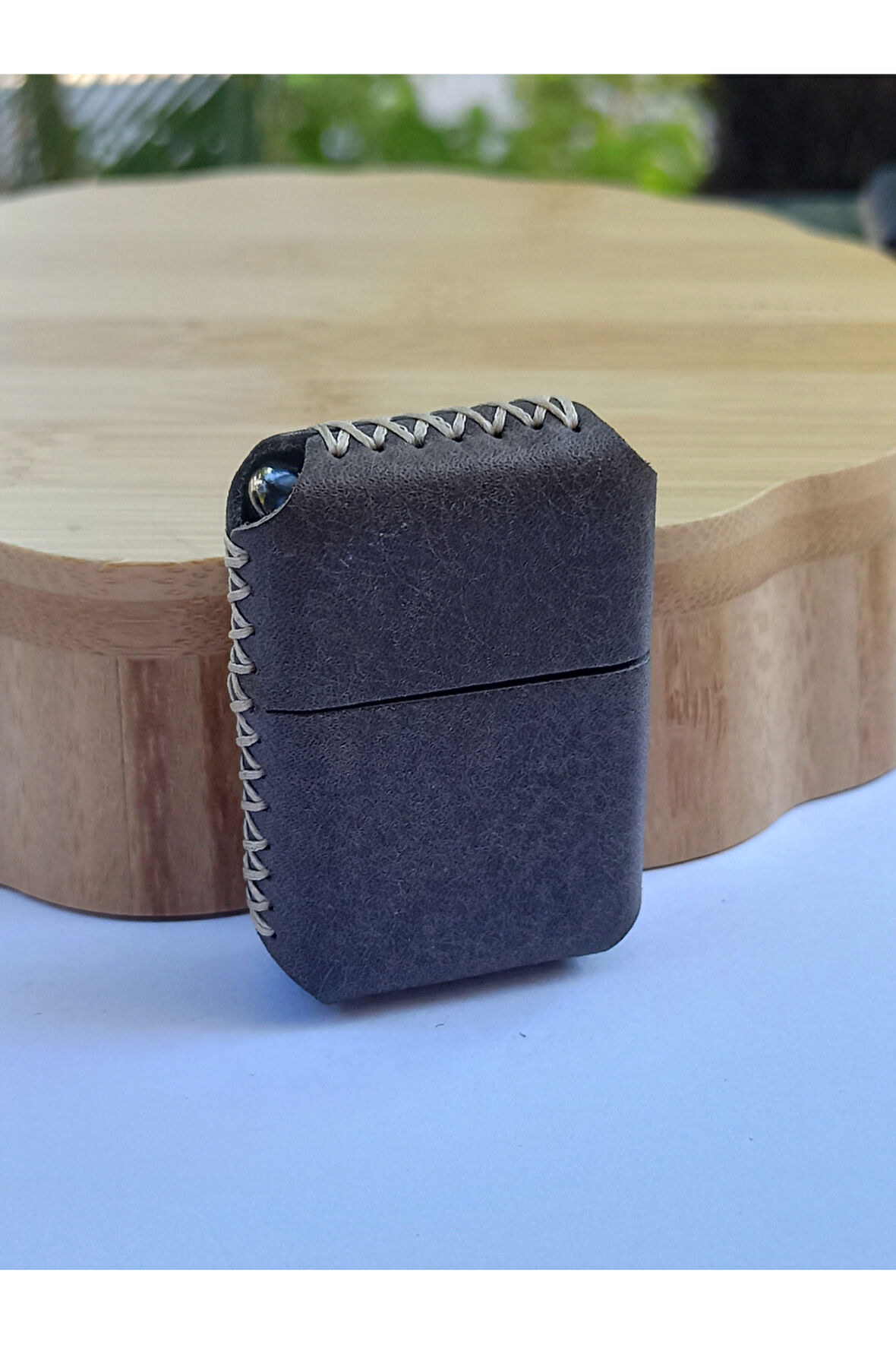 Monalisa Home Renkli Gerçek Deri Kılıflı Özel Tasarım Benzinli Çakmak