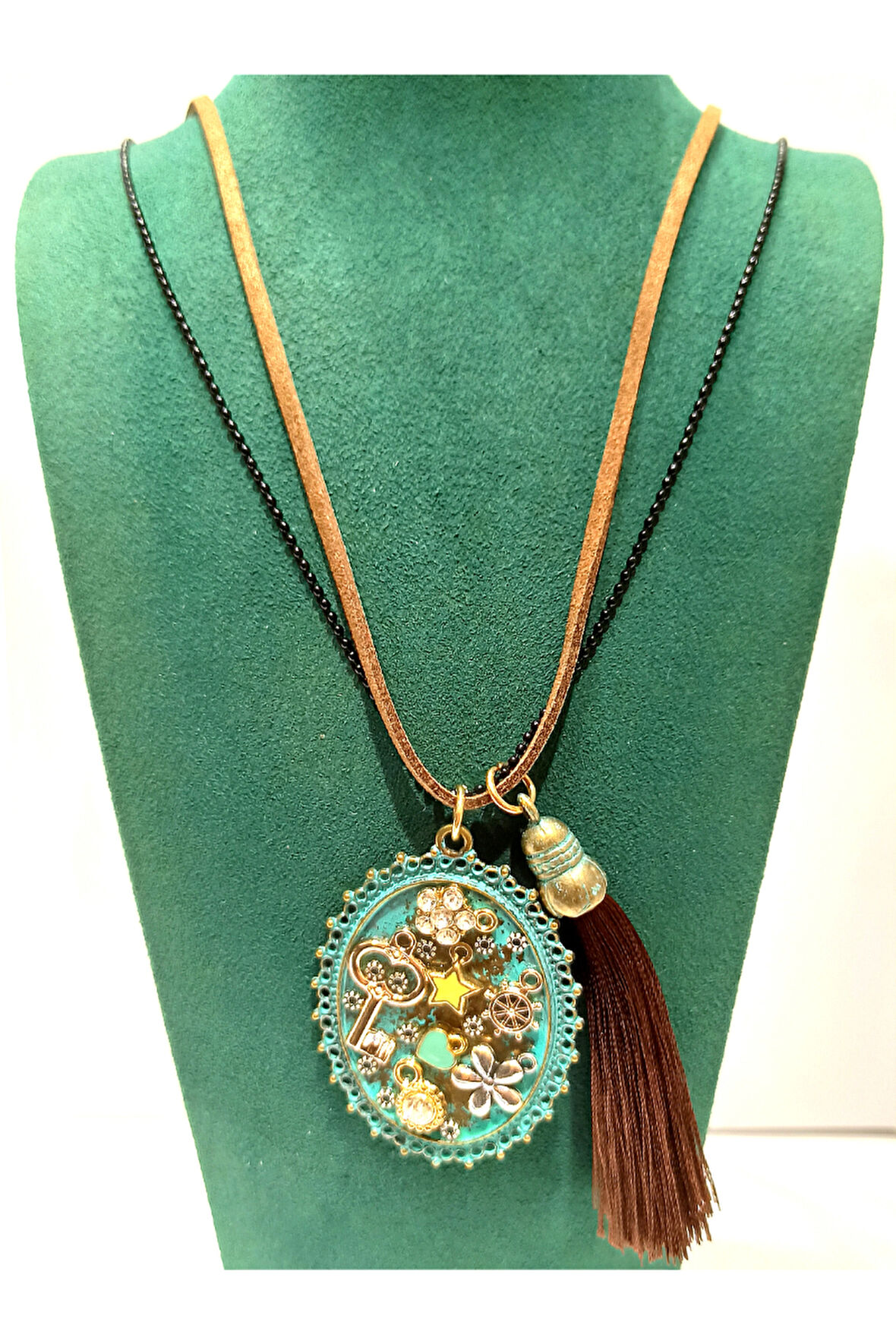 Monalisa Home Otantik Gösterişli Renkli 40 cm Uzunluğunda Kolye