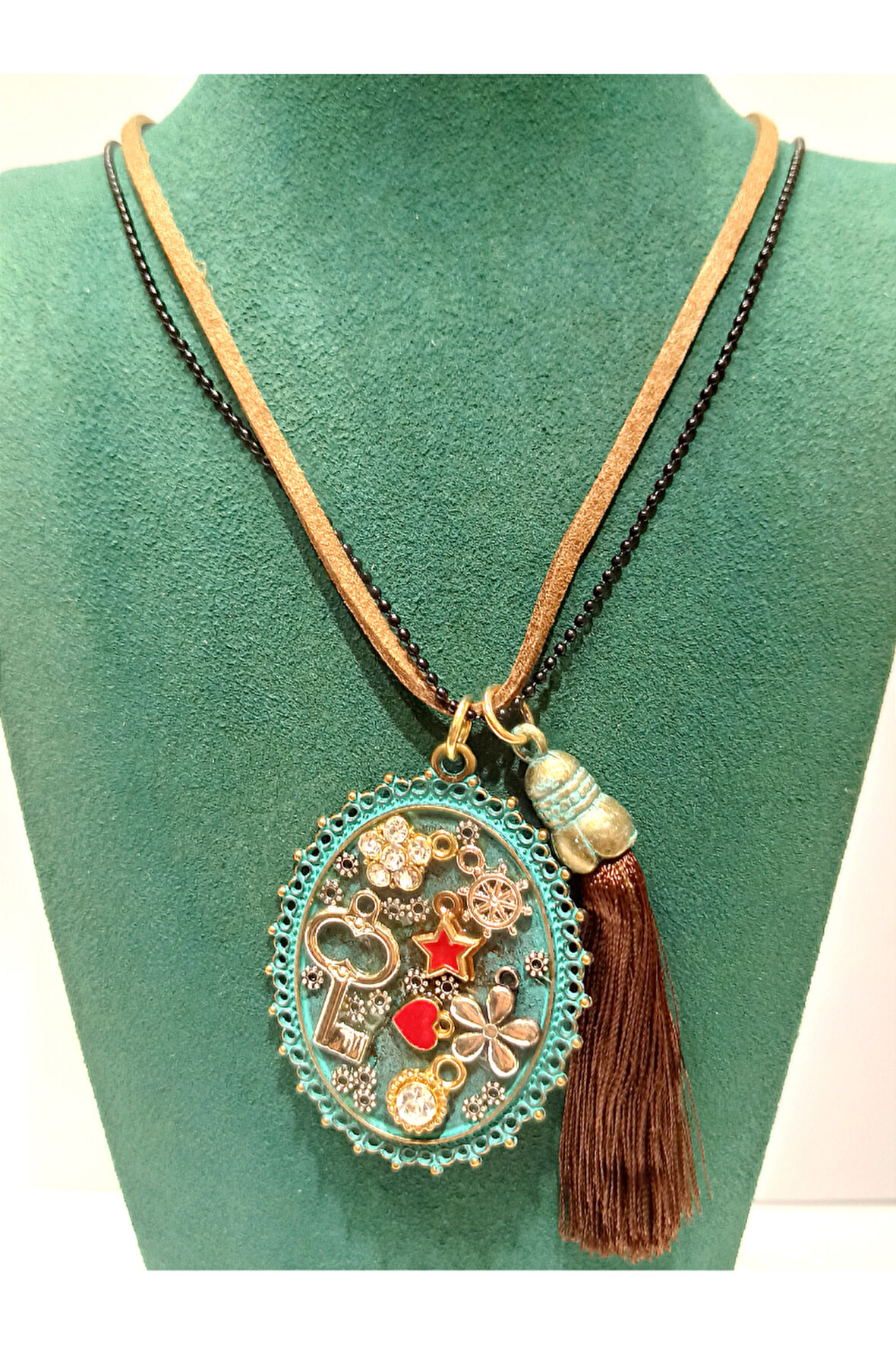 Monalisa Home Otantik Gösterişli Renkli 40 cm Uzunluğunda Kolye