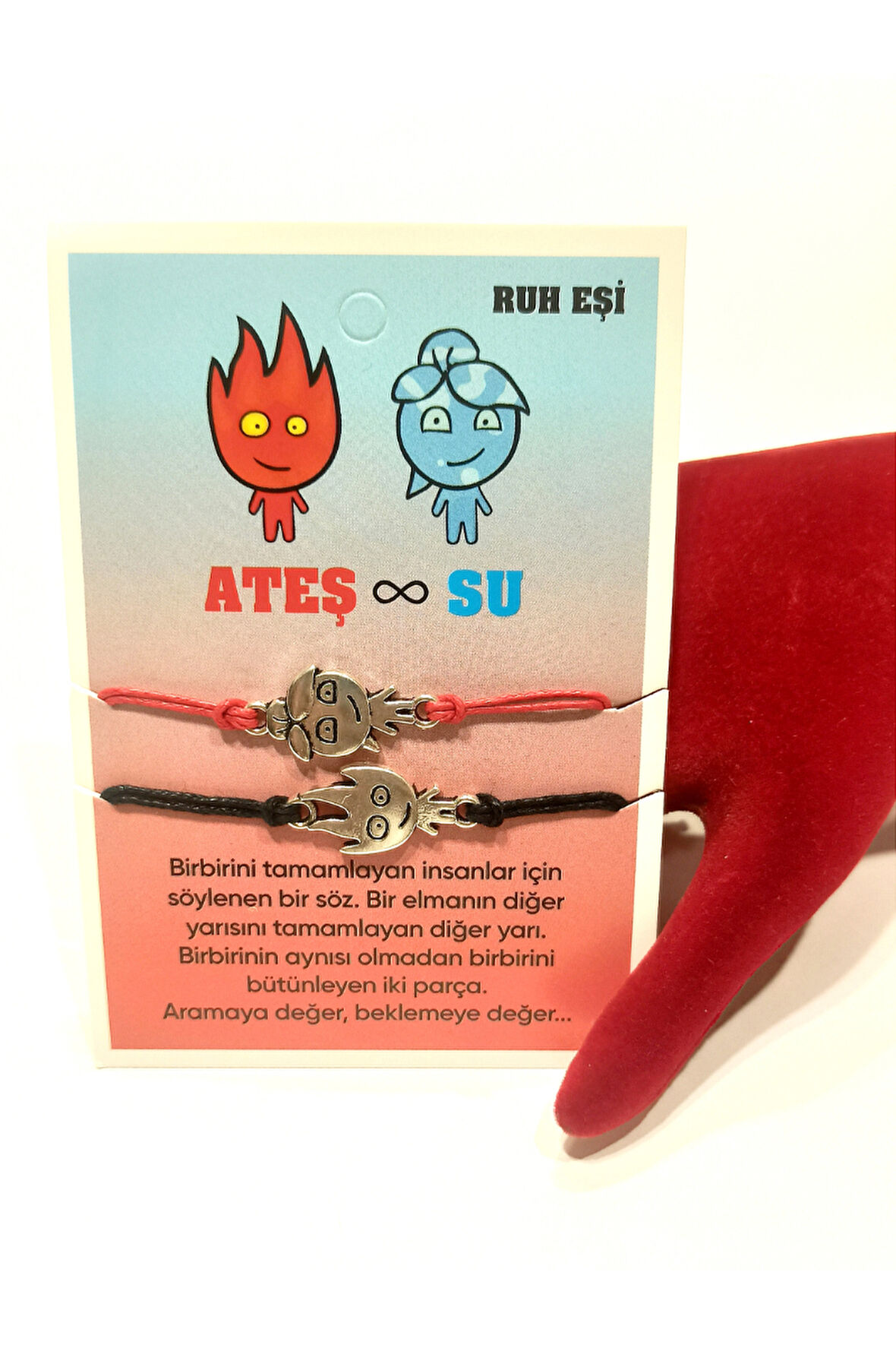 Monalisa Home Ateş Ve Su  Figürlü Renkli Arkadaş Temalı İp Bileklik