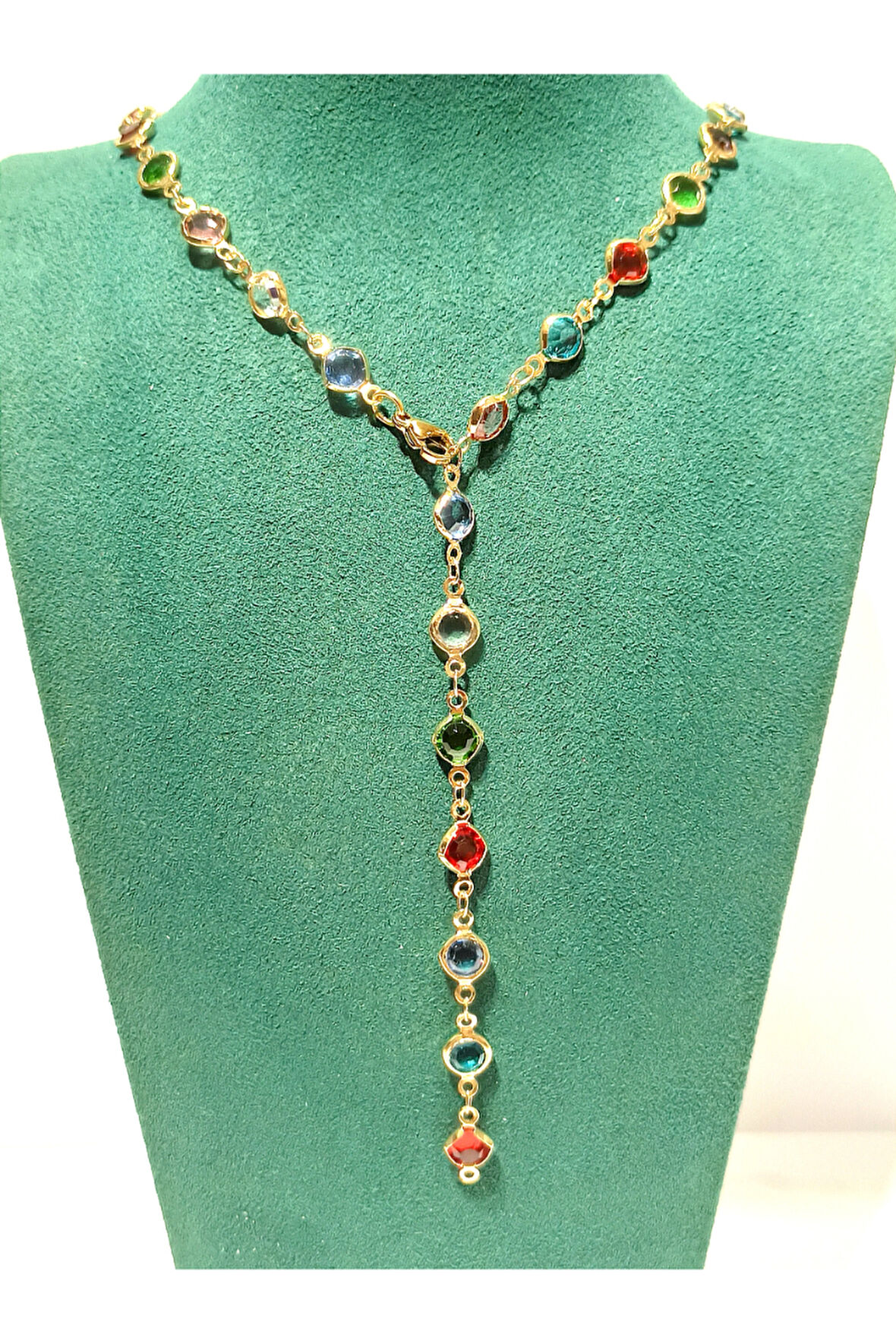 Monalisa Home  Lüks Figürlü Gösterişli Renkli Taşlı Y Kolye