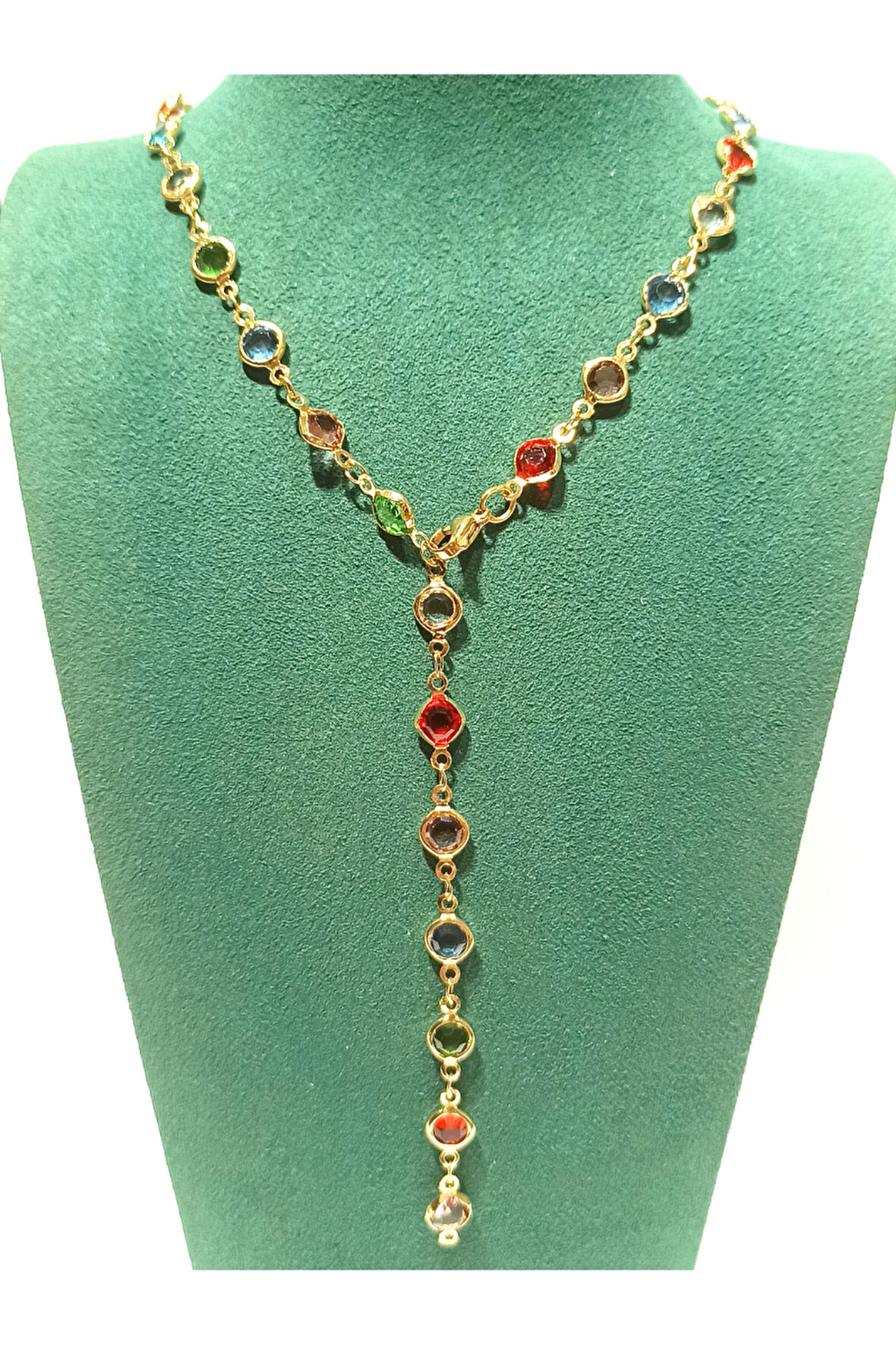 Monalisa Home  Lüks Figürlü Gösterişli Renkli Taşlı Y Kolye