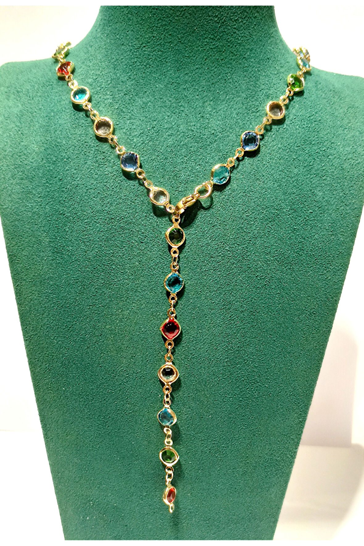 Monalisa Home  Lüks Figürlü Gösterişli Renkli Taşlı Y Kolye