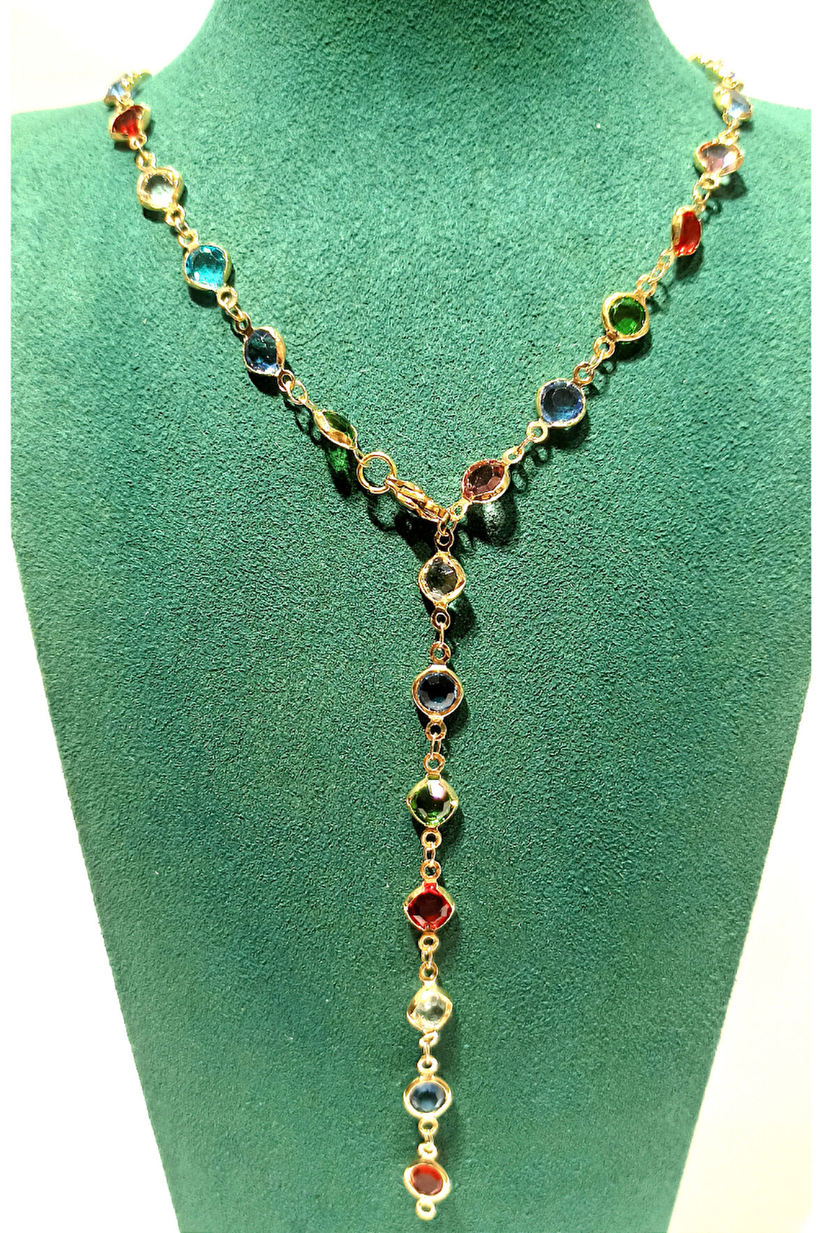 Monalisa Home  Lüks Figürlü Gösterişli Renkli Taşlı Y Kolye