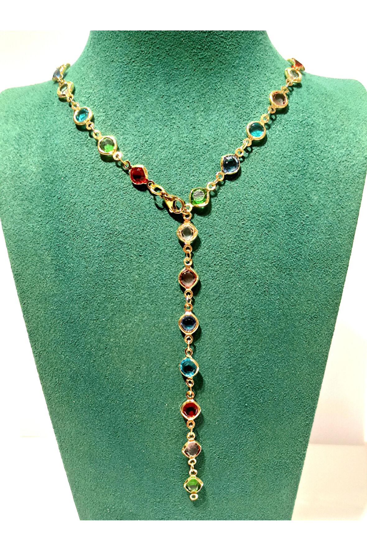 Monalisa Home  Lüks Figürlü Gösterişli Renkli Taşlı Y Kolye