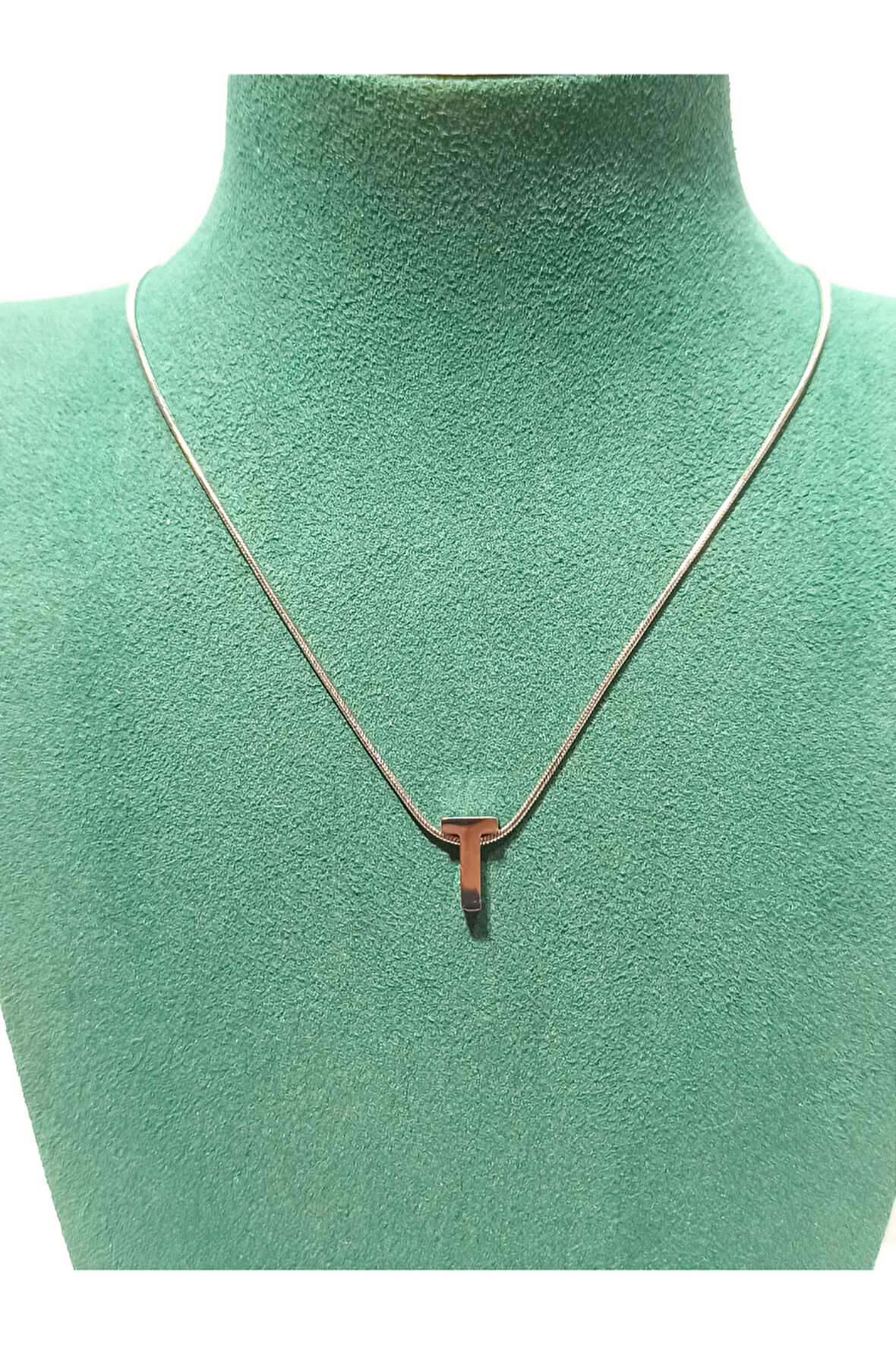 Monalisa Home Gümüş Renk Lüks Figürlü Gösterişli  ''T'' Harfi Kolye