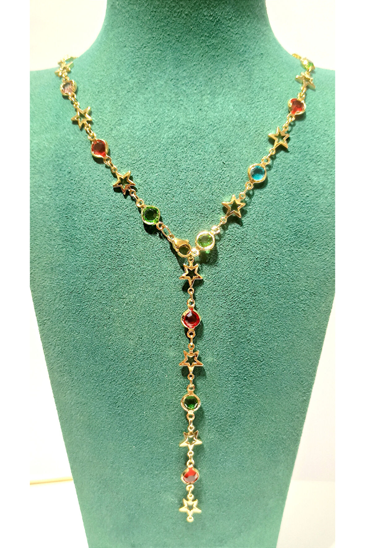 Monalisa Home Renkli Lüks Figürlü Gösterişli   Çelik Y Kolye