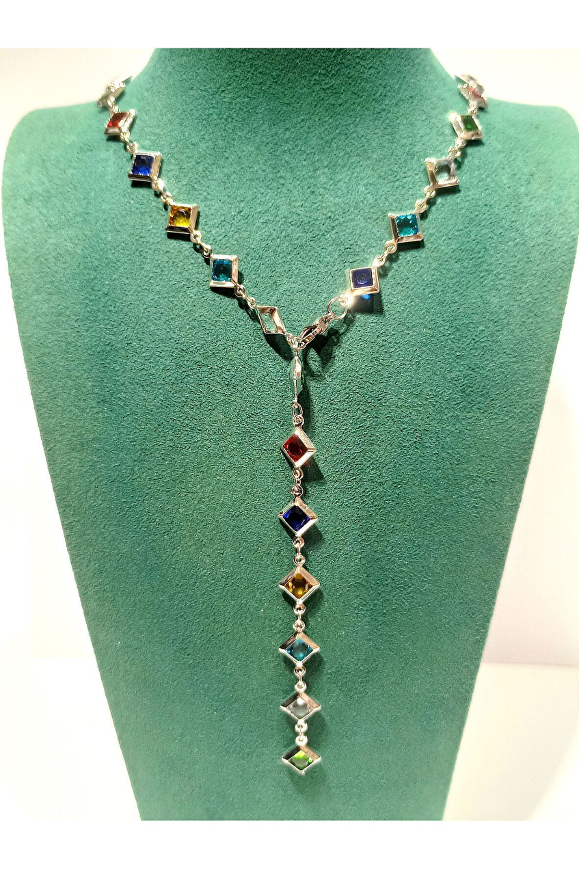 Monalisa Home Renkli Lüks Figürlü Gösterişli   Çelik Y Kolye